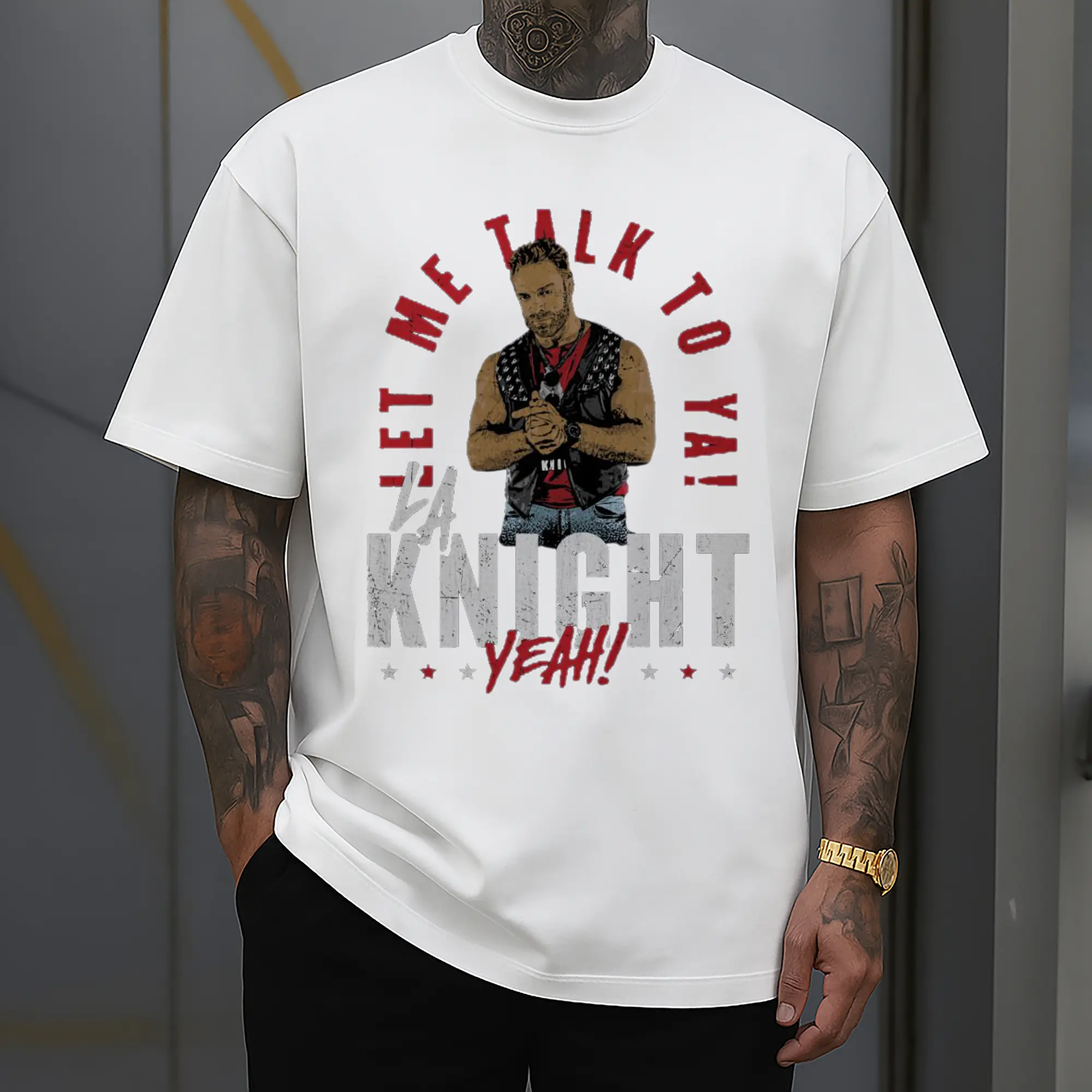 “WWE LA Knight Signature Slogan & Retro Style” DIY Shirt