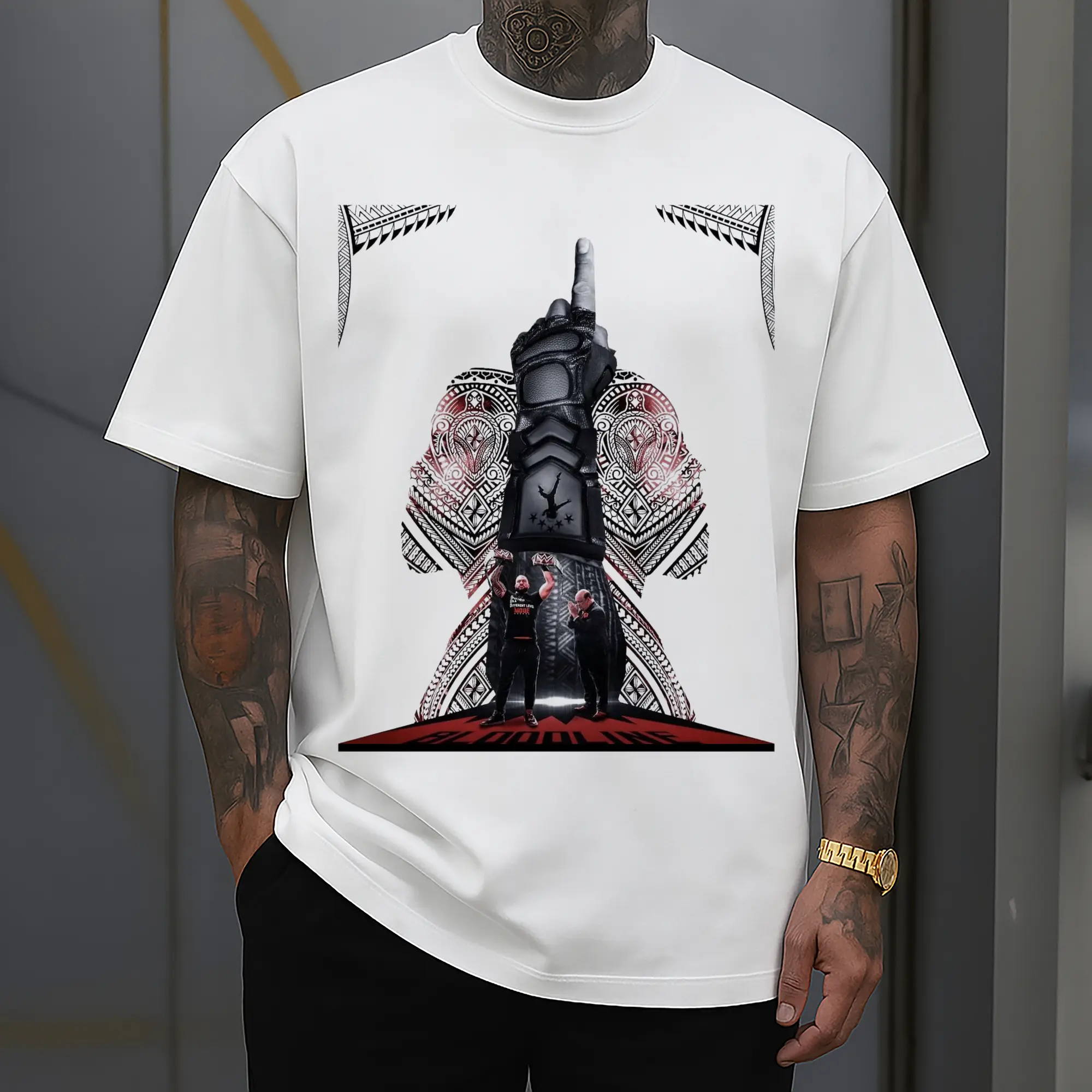 Roman Reigns Bloodline Tribal Hardcore Wrestling DIY Shirt