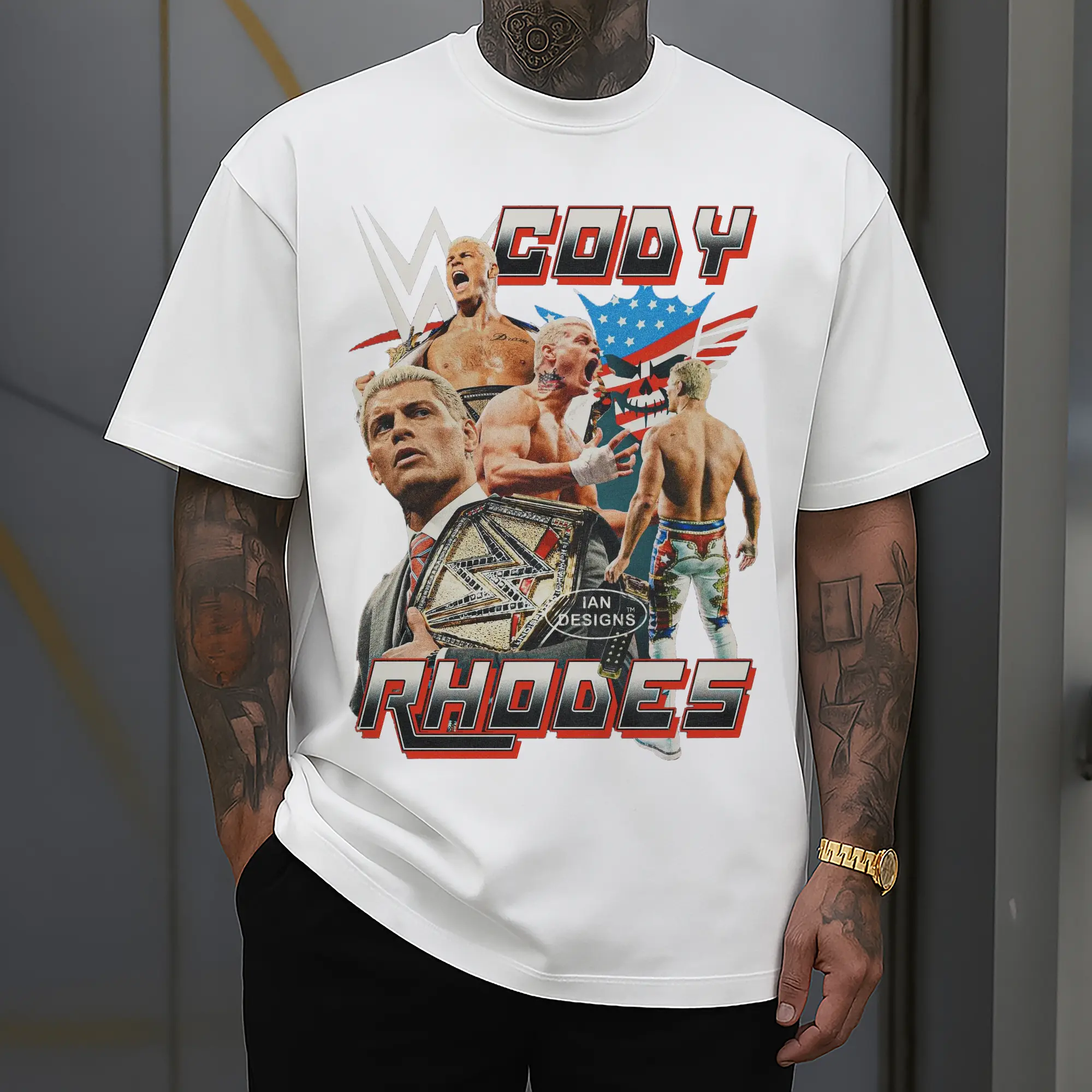 Cody Rhodes WWE Champion Collage DIY Shirt