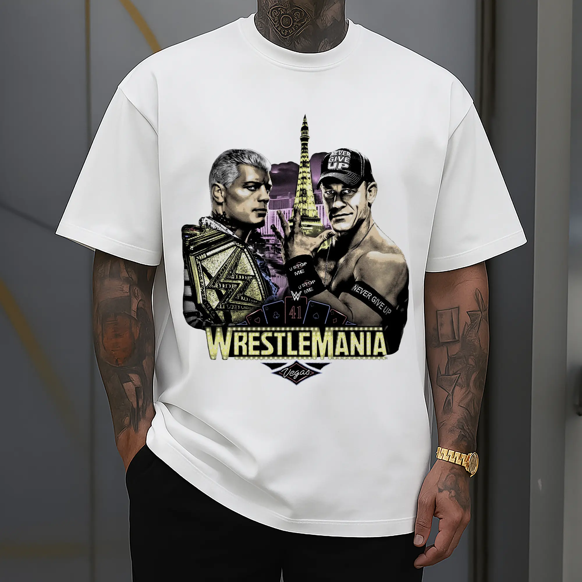 John Cena&Cody Rhodes WWE WrestleMania Las Vegas Wrestling DIY Shirt