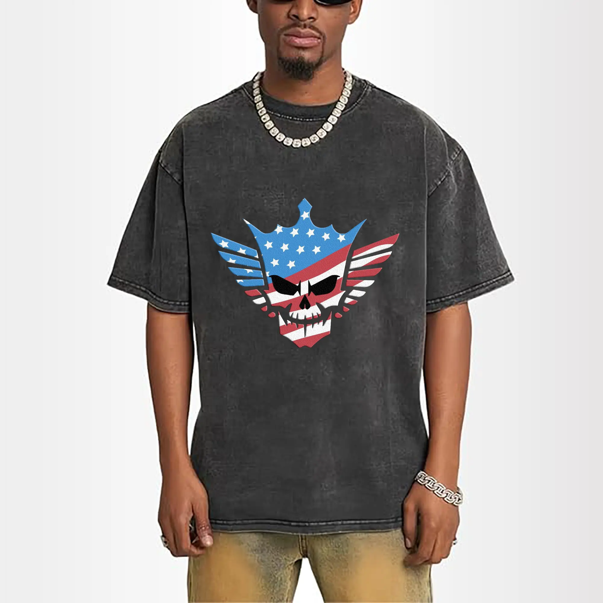 Cody Rhodes “USA Flag Skull Wings” Logo Shirt