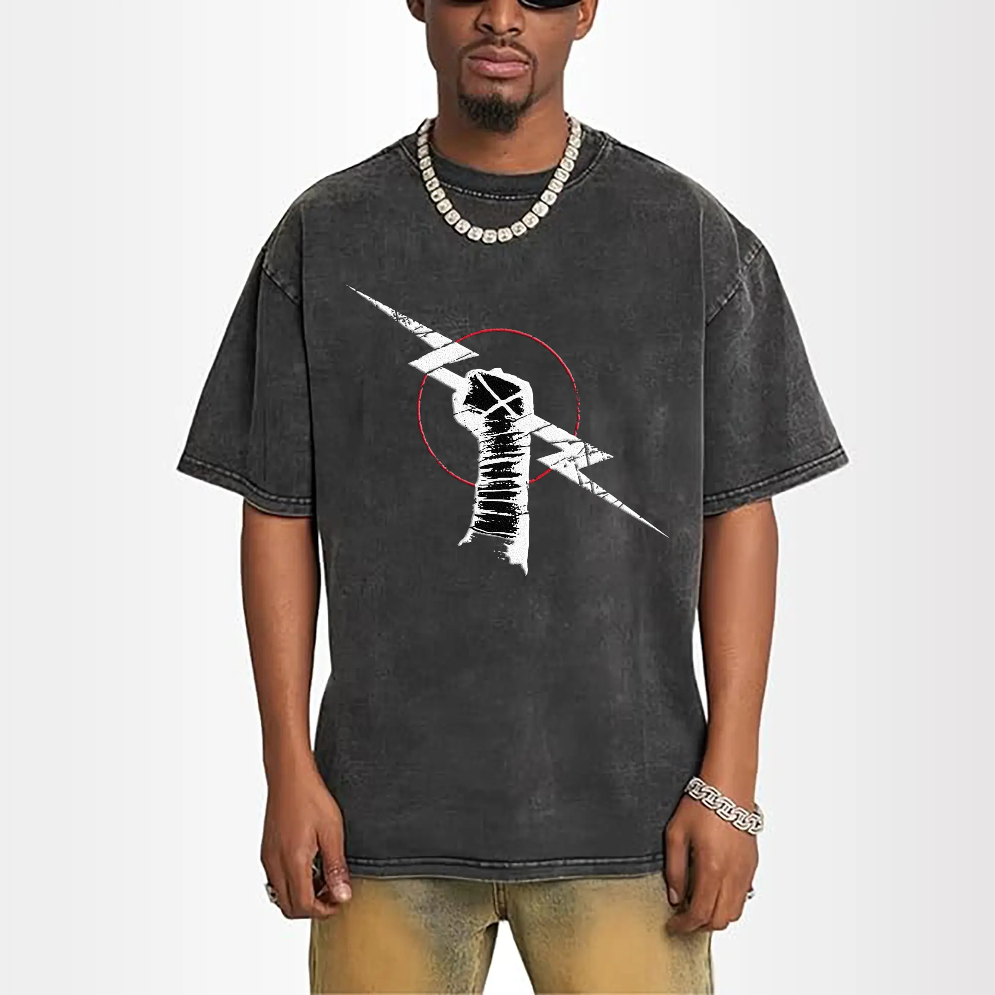 CM Punk Hardcore Fist & Lightning Rebellious DIY Shirt