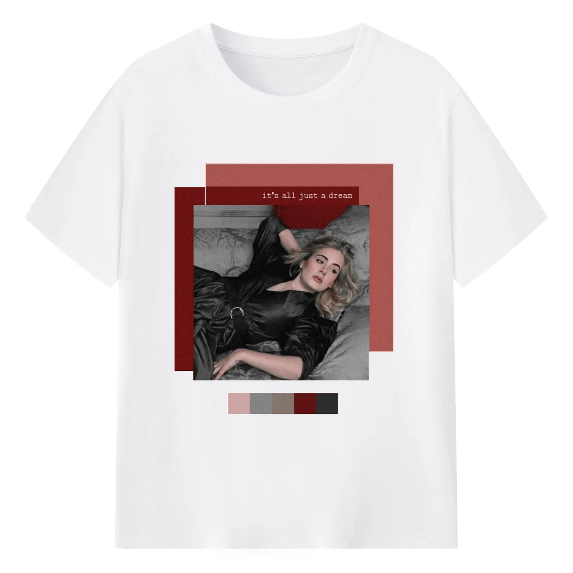 Adele Ancient collage art style - Combed Cotton T-Shirt 180g With Front Heat Transfer Print – Soft, Lightweight, Fitted Design – Stylish Casual Wear For Sports & Everyday Use