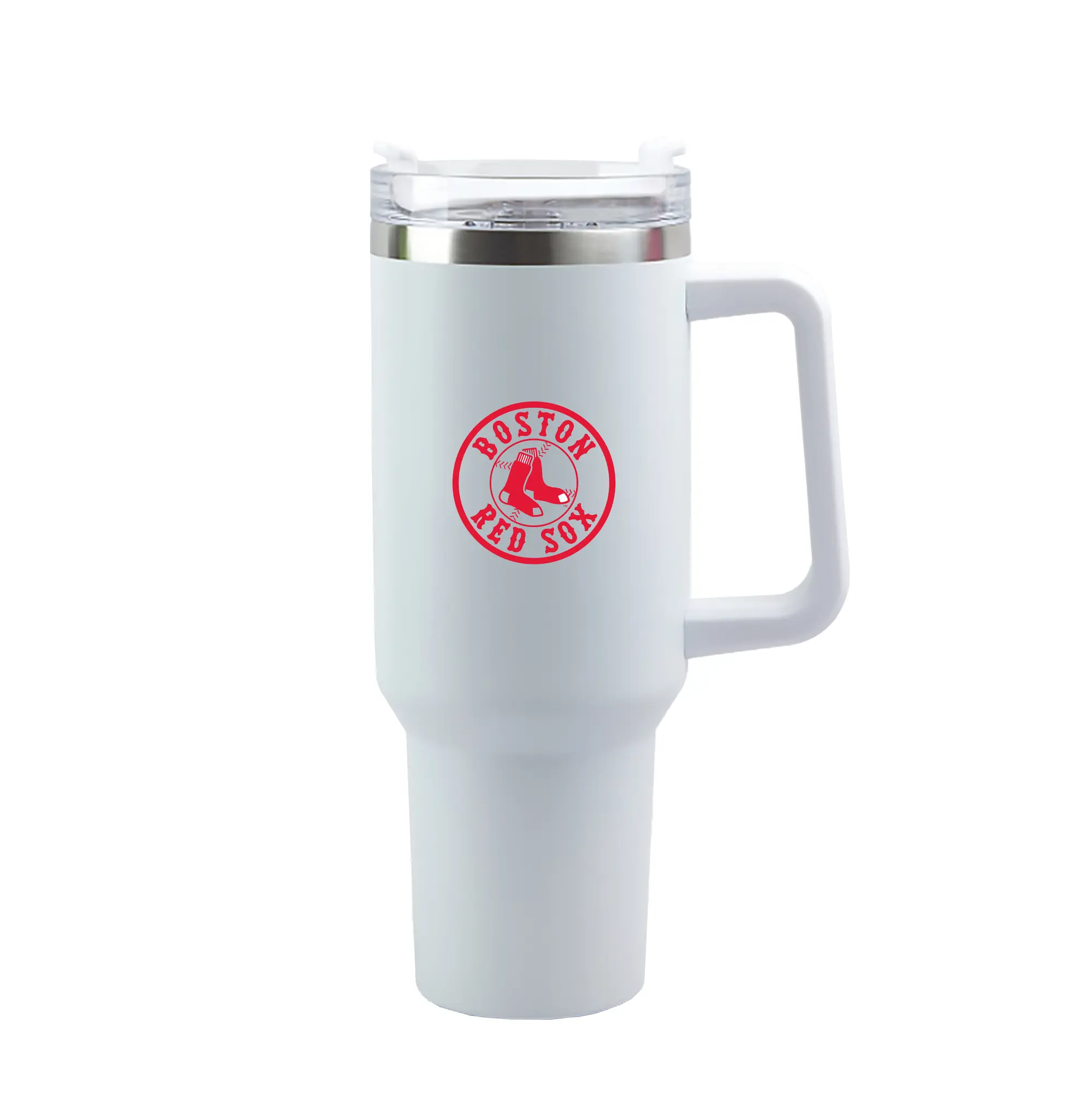 Boston Red Sox Team Logo - 40oz Handle Car Tumbler – Durable Stainless Steel Travel Mug With UV Print – Double Wall Insulated, Fits Most Car Cup Holders