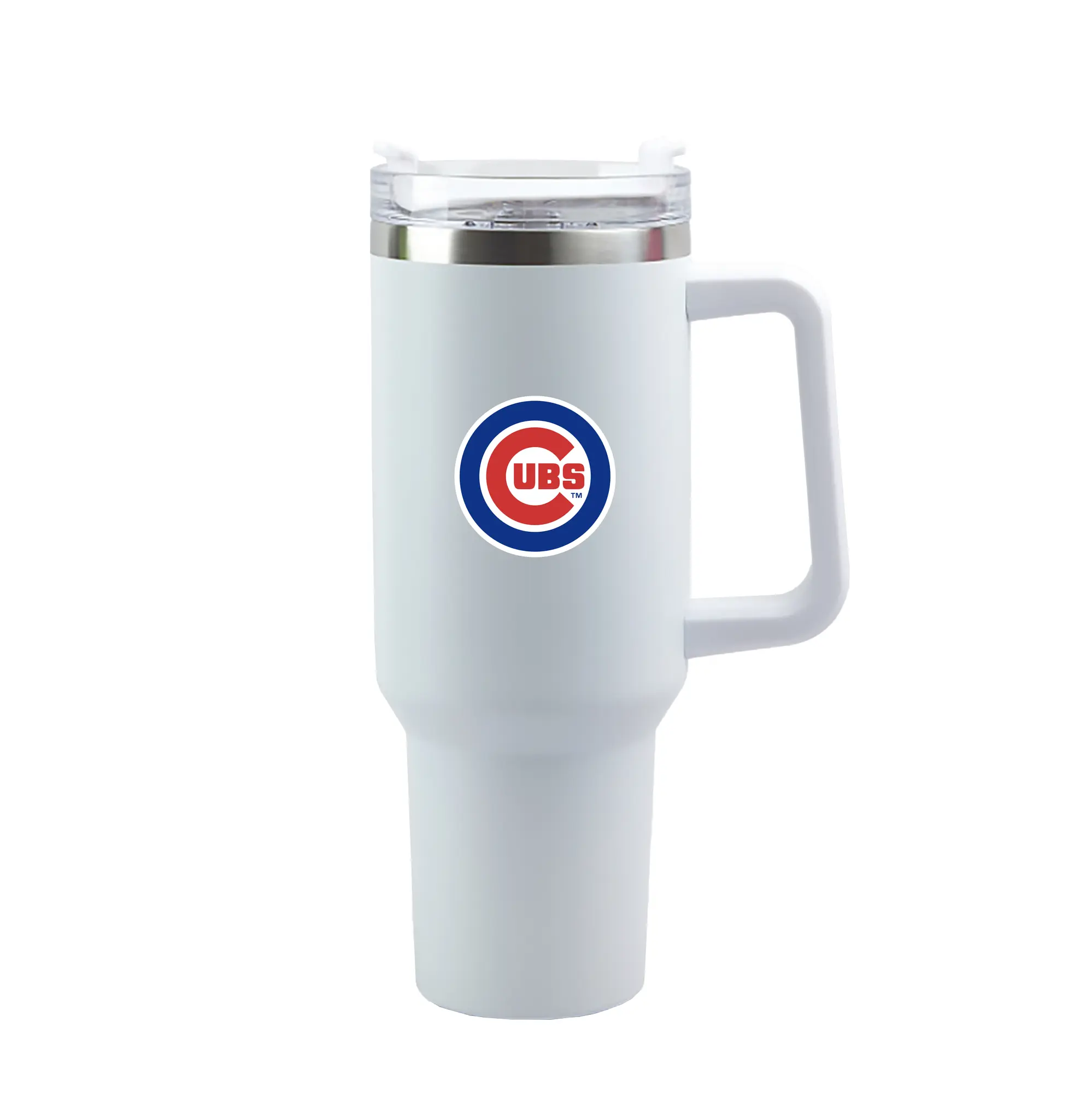Chicago Cubs Team Logo - 40oz Handle Car Tumbler – Durable Stainless Steel Travel Mug With UV Print – Double Wall Insulated, Fits Most Car Cup Holders
