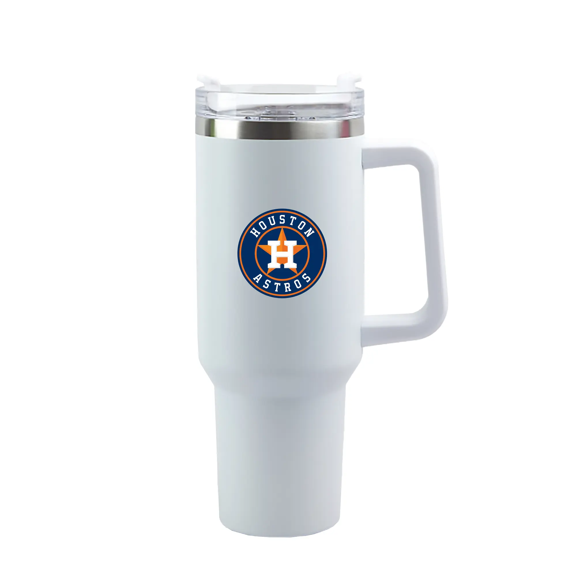 Houston Astros Team Logo - 40oz Handle Car Tumbler – Durable Stainless Steel Travel Mug With UV Print – Double Wall Insulated, Fits Most Car Cup Holders