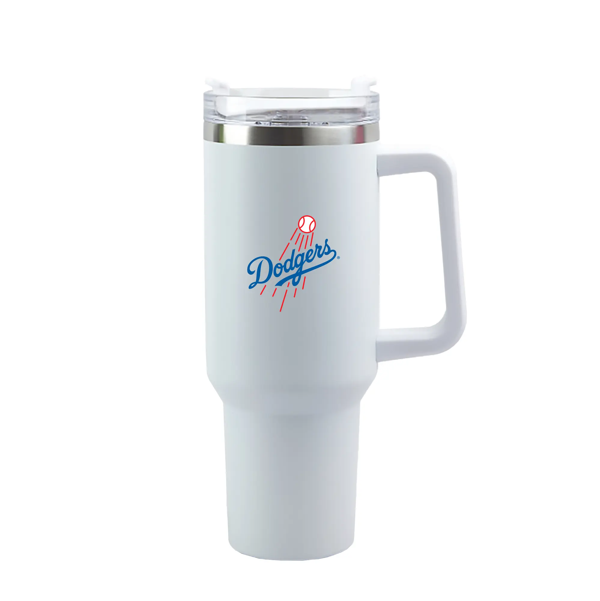 Los Angeles Dodgers Team Logo - 40oz Handle Car Tumbler – Durable Stainless Steel Travel Mug With UV Print – Double Wall Insulated, Fits Most Car Cup Holders