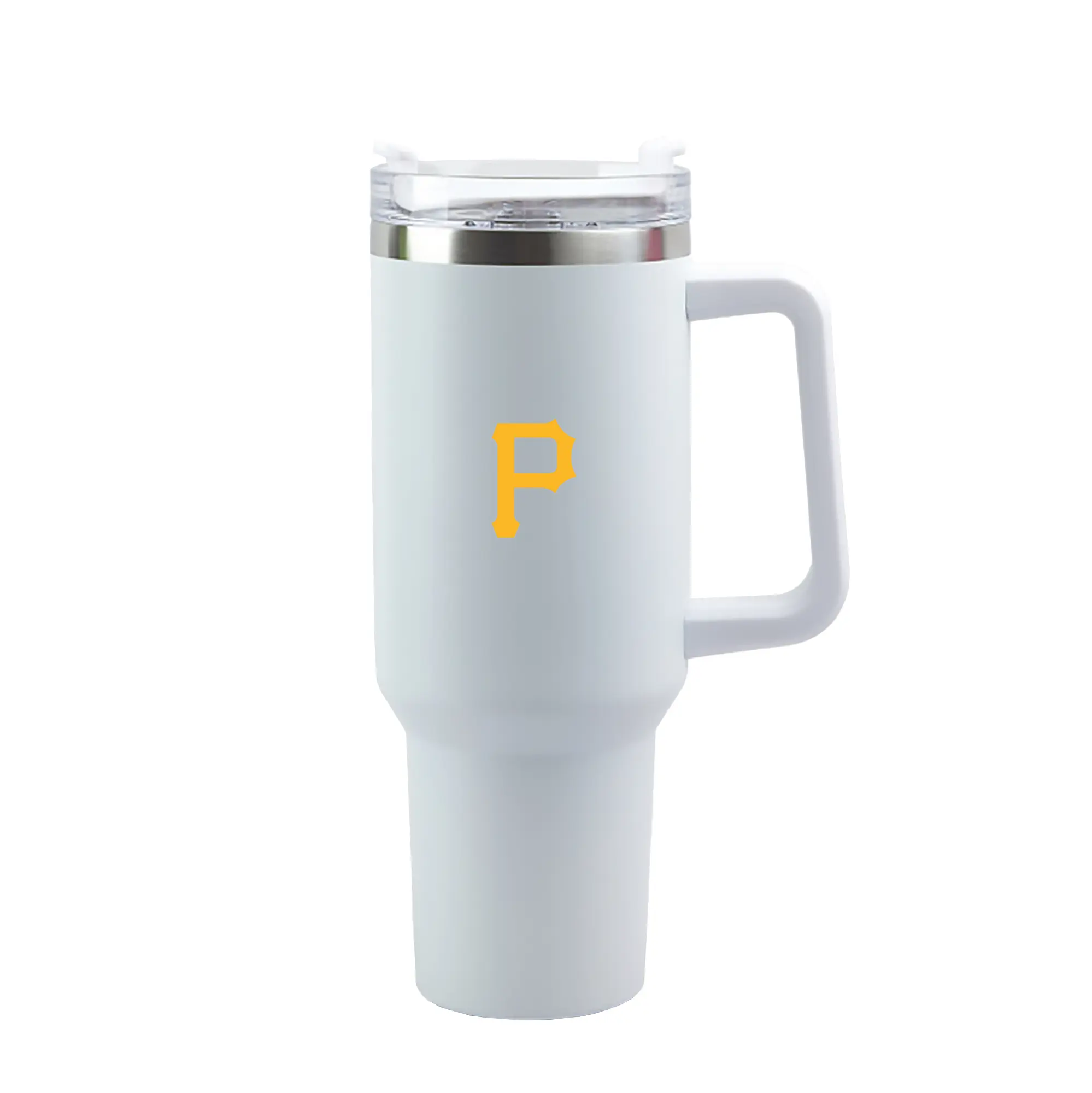 Pittsburgh Pirates Team Logo - 40oz Handle Car Tumbler – Durable Stainless Steel Travel Mug With UV Print – Double Wall Insulated, Fits Most Car Cup Holders
