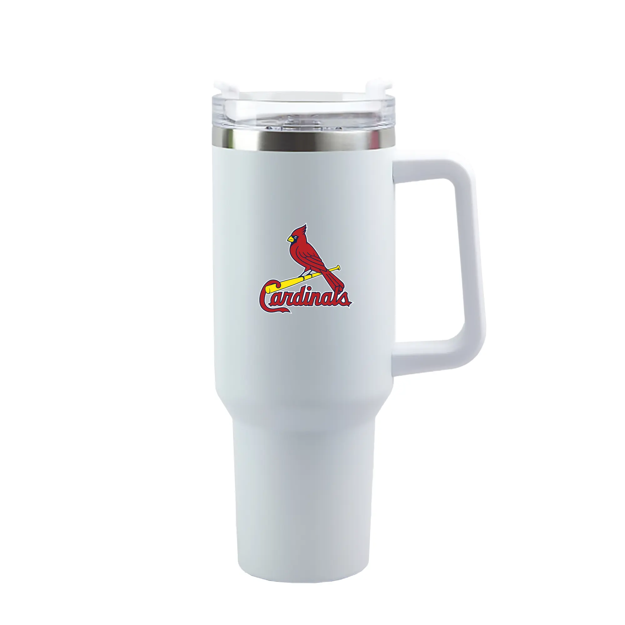 St Louis Cardinals Team Logo - 40oz Handle Car Tumbler – Durable Stainless Steel Travel Mug With UV Print – Double Wall Insulated, Fits Most Car Cup Holders