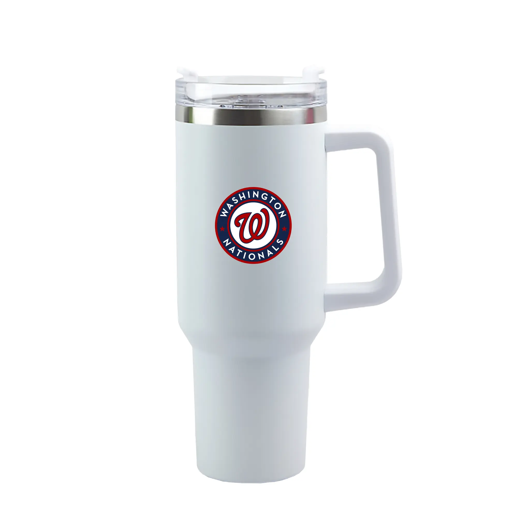 Washington Nationals Team Logo - 40oz Handle Car Tumbler – Durable Stainless Steel Travel Mug With UV Print – Double Wall Insulated, Fits Most Car Cup Holders