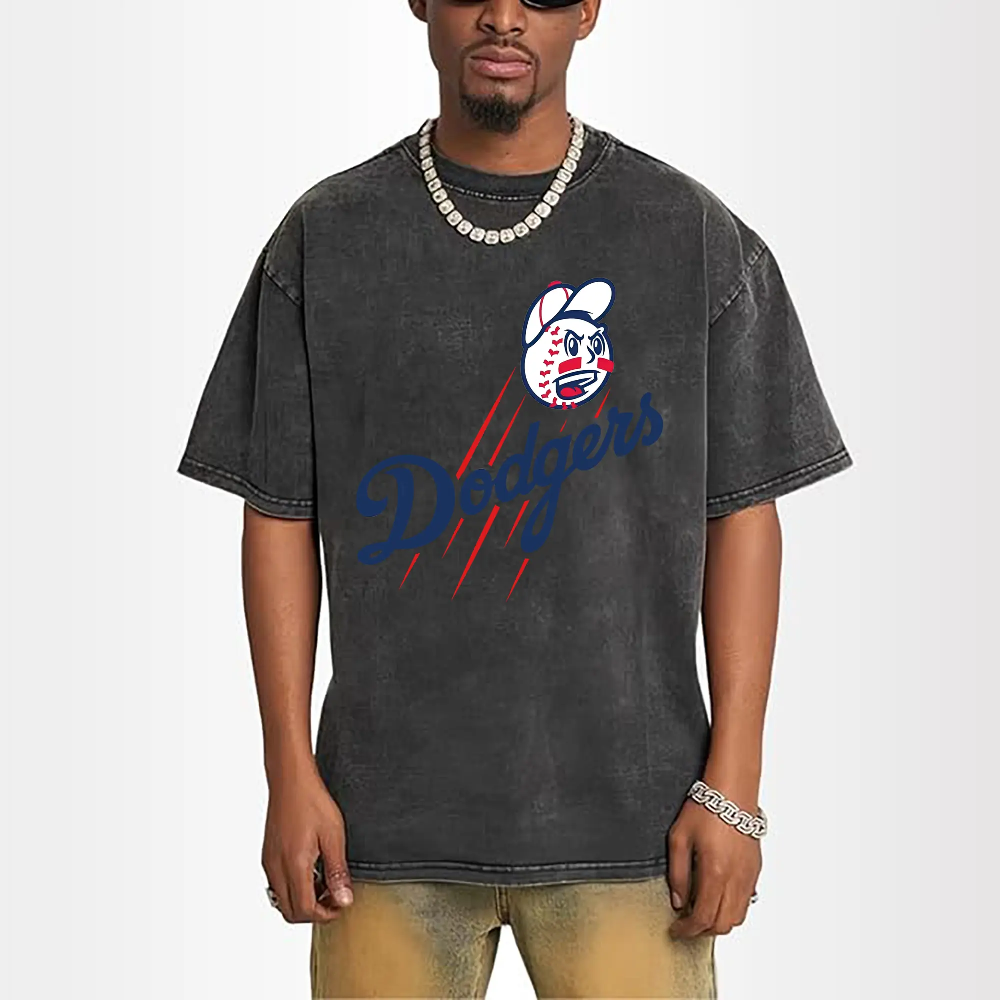 Los Angeles Dodgers Cartoon Baseball DIY Shirt