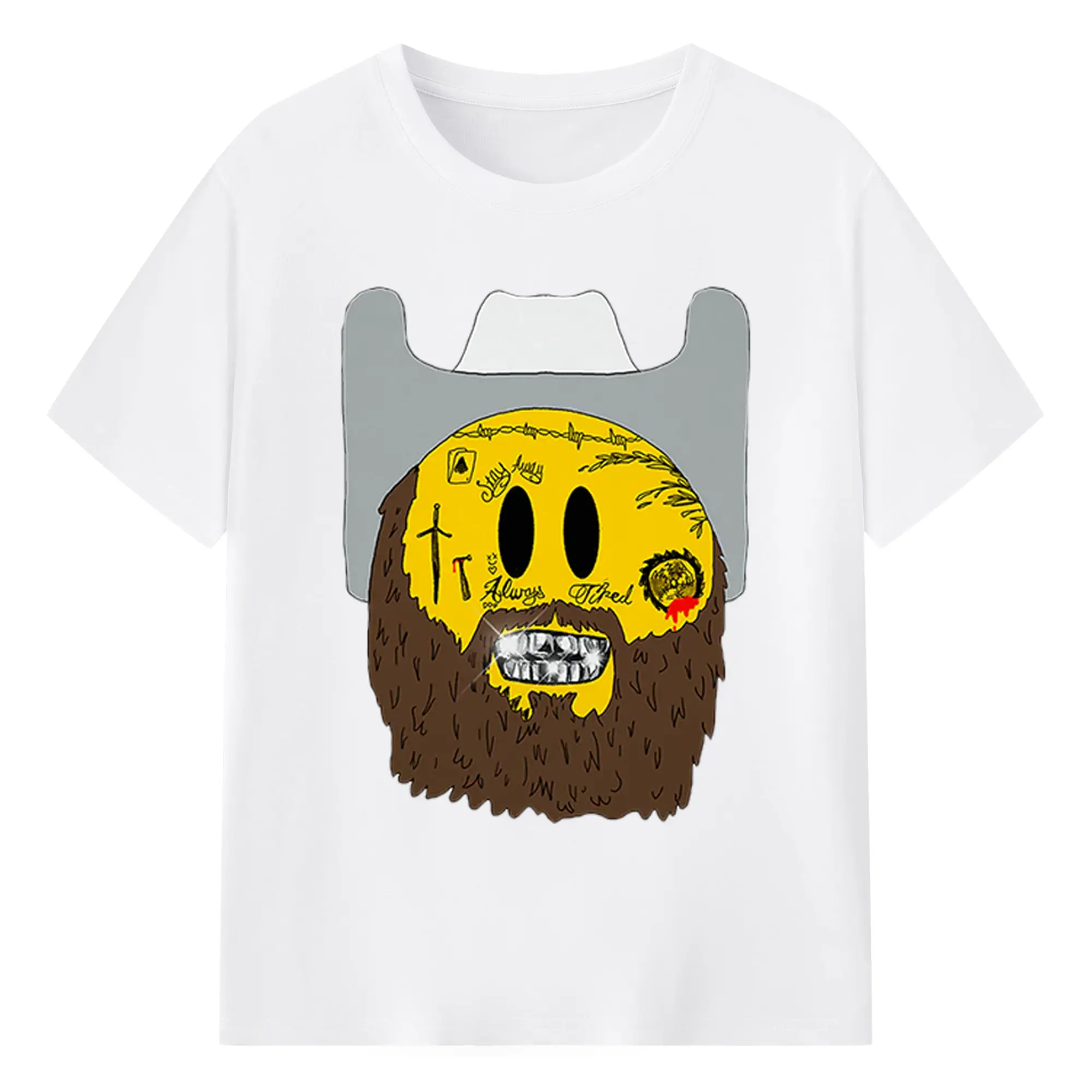 Post Malone Emoji Tour DIY Shirt - 180g Cotton T-Shirt With Front Heat Transfer Print – Soft, Lightweight, Fitted Design – Comfortable Casual Wear For Sports & Everyday Use
