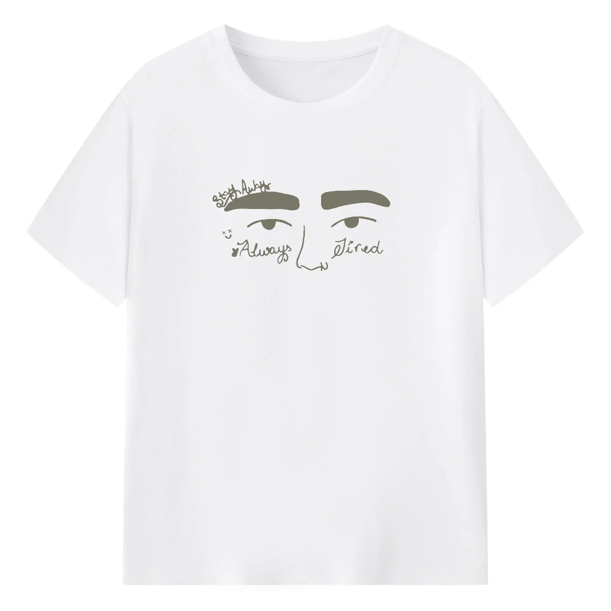 Post Malone “Stay Away & Always Tired” Minimalist DIY Shirt - 180g Cotton T-Shirt With Front Heat Transfer Print – Soft, Lightweight, Fitted Design – Comfortable Casual Wear For Sports & Everyday Use