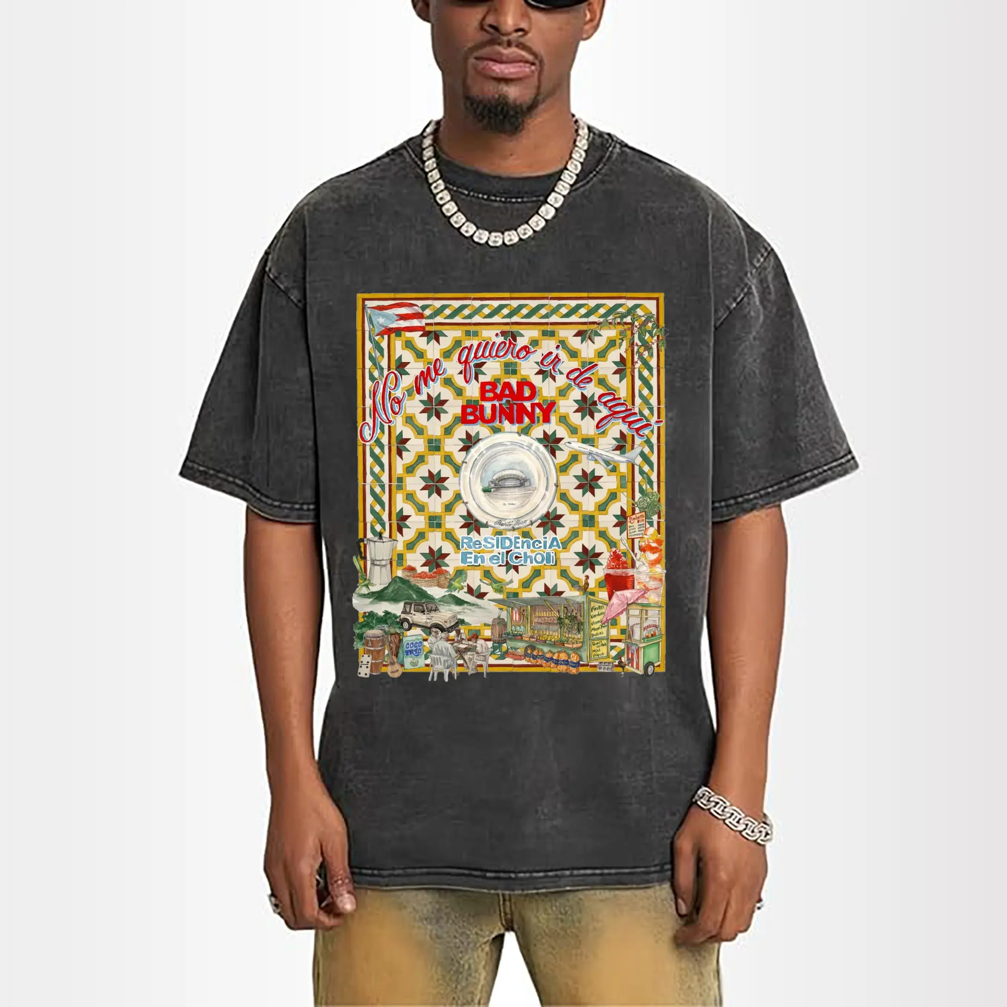 “Bad Bunny No Me Quiero Ir de Aquí” Music DIY Shirt