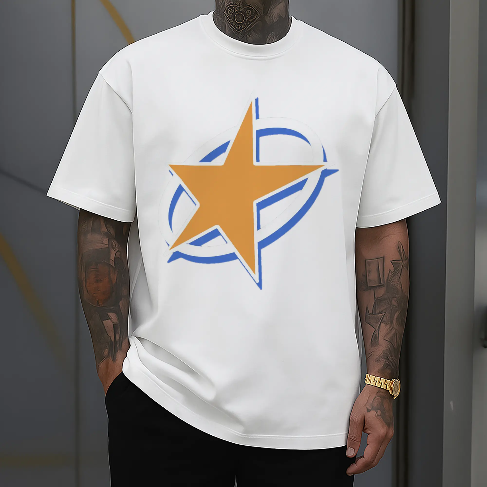 Billie Eilish Orange Star Graphic DIY Shirt