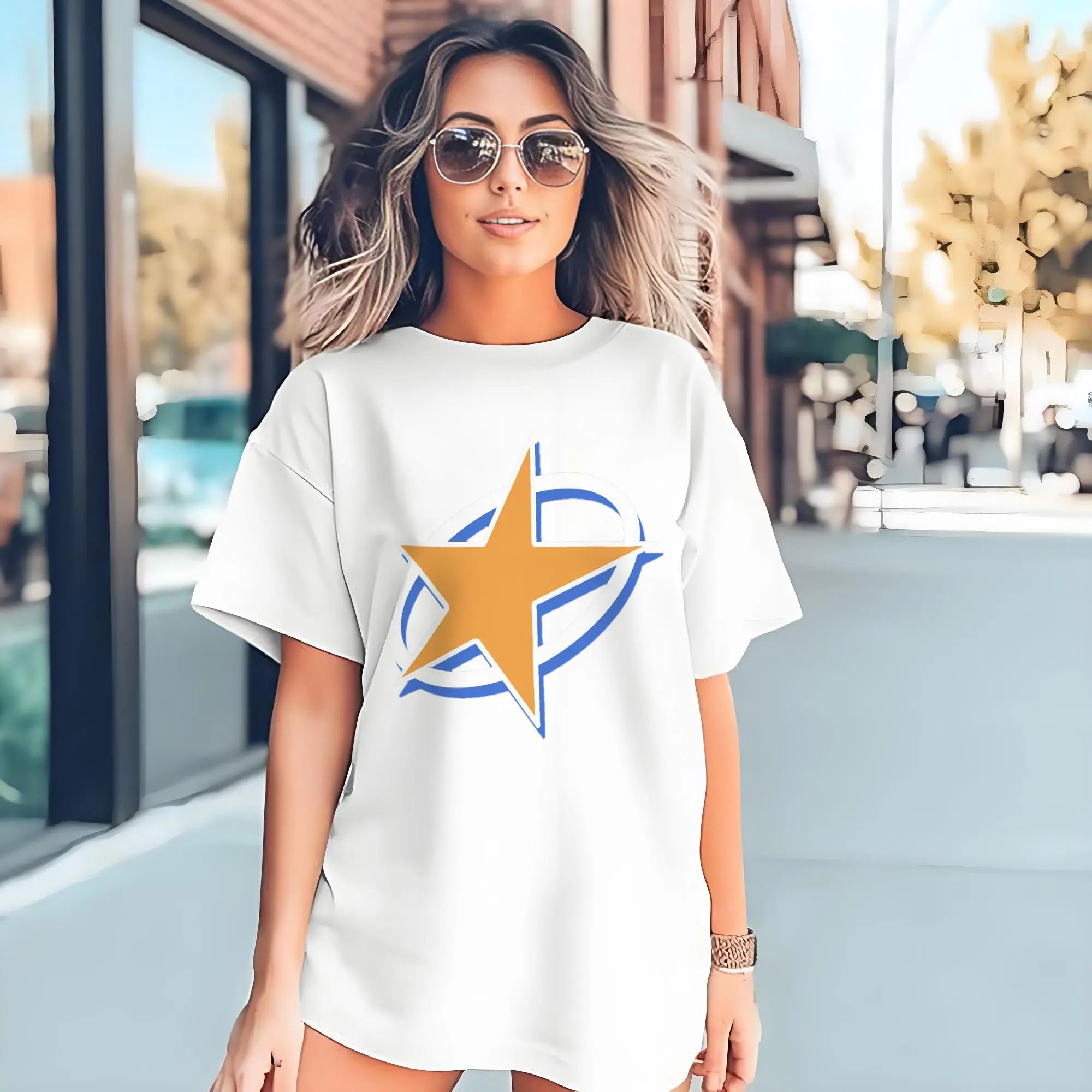 Billie Eilish Orange Star Graphic DIY Shirt
