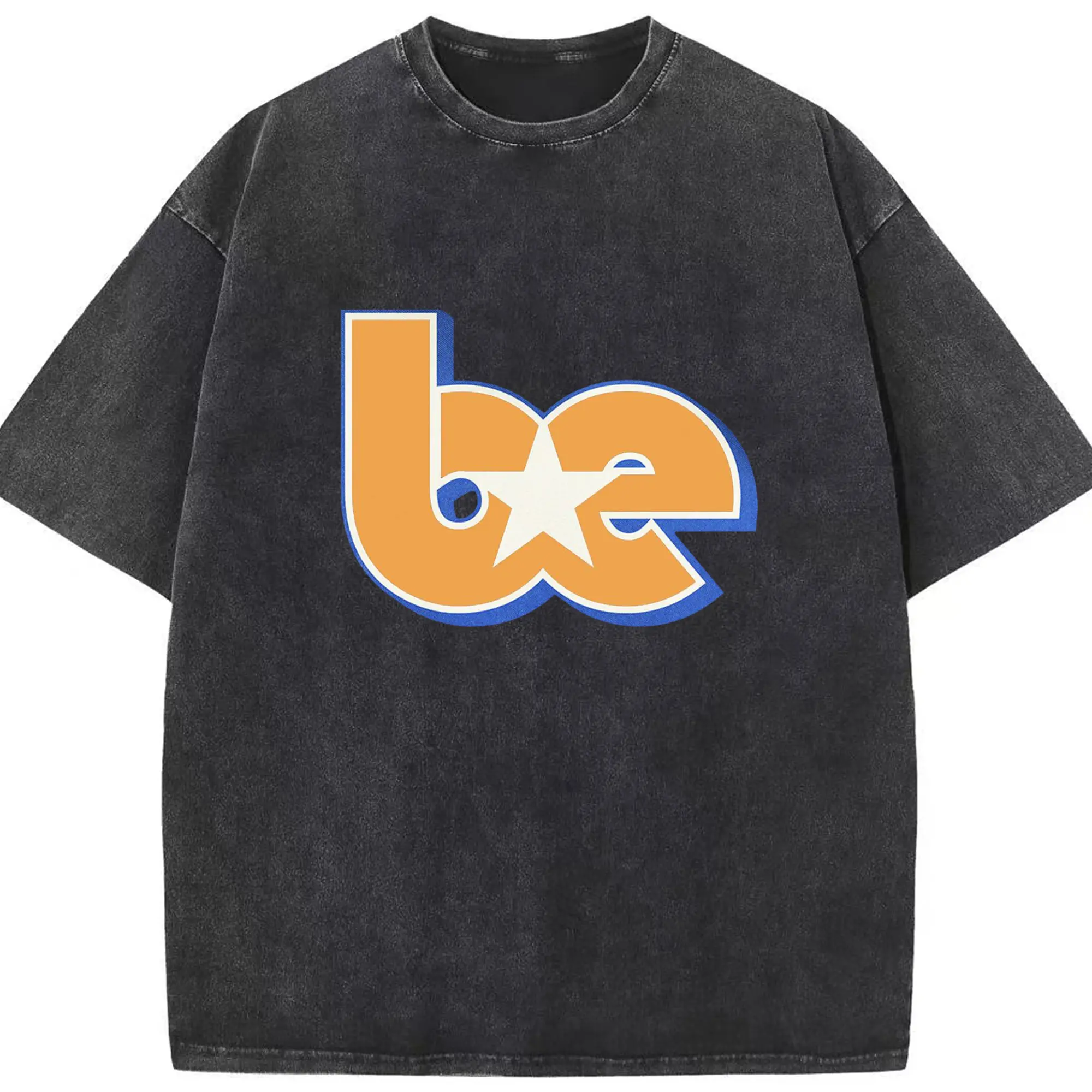 Billie Eilish BE Star DIY New Shirt - Washed Vintage Look 230g Cotton Oversized T-Shirt With Front Heat Transfer Print – Soft, Lightweight, Stylish Fit – Comfortable Casual Wear For Sports & Everyday Use