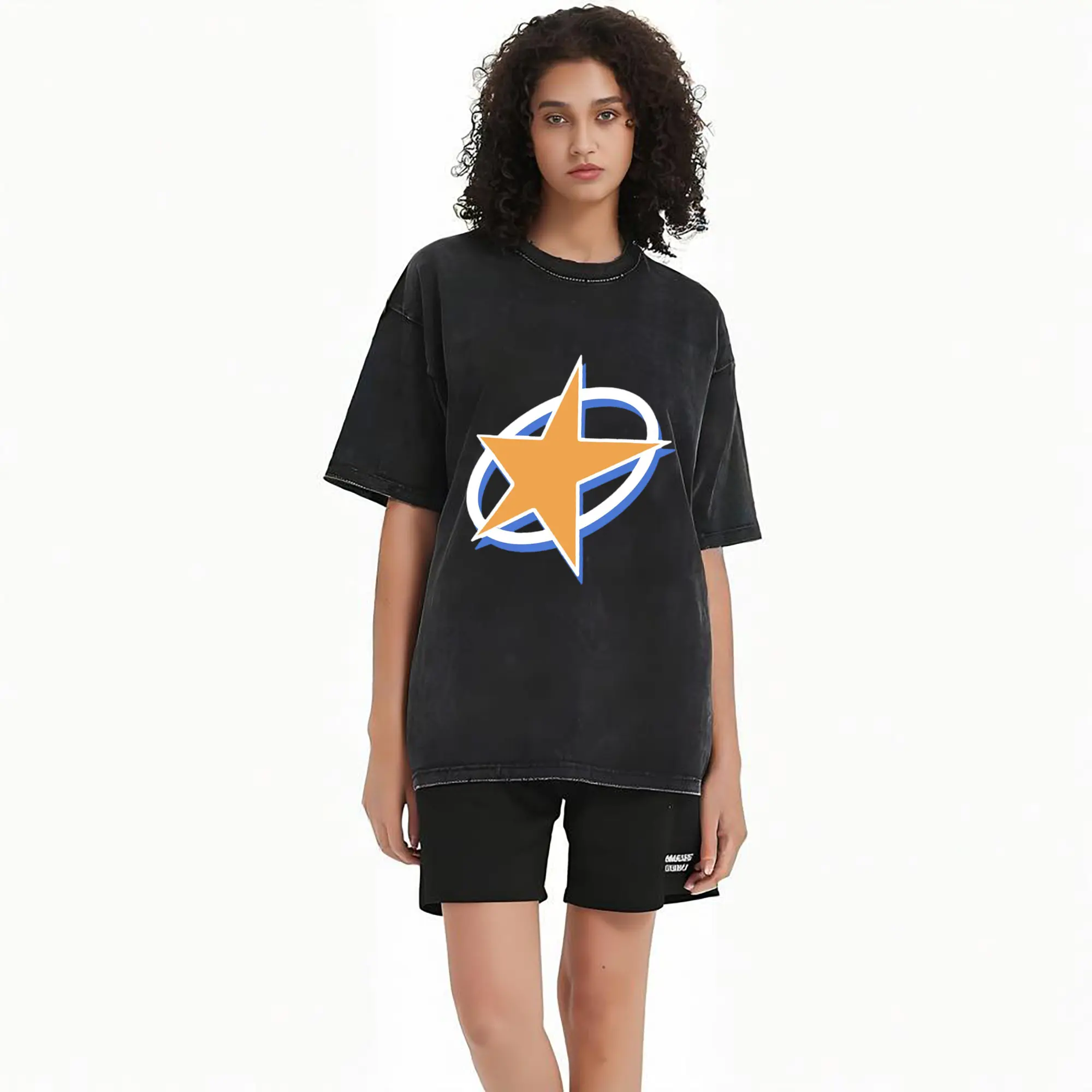 Billie Eilish Orange Star Graphic DIY Shirt