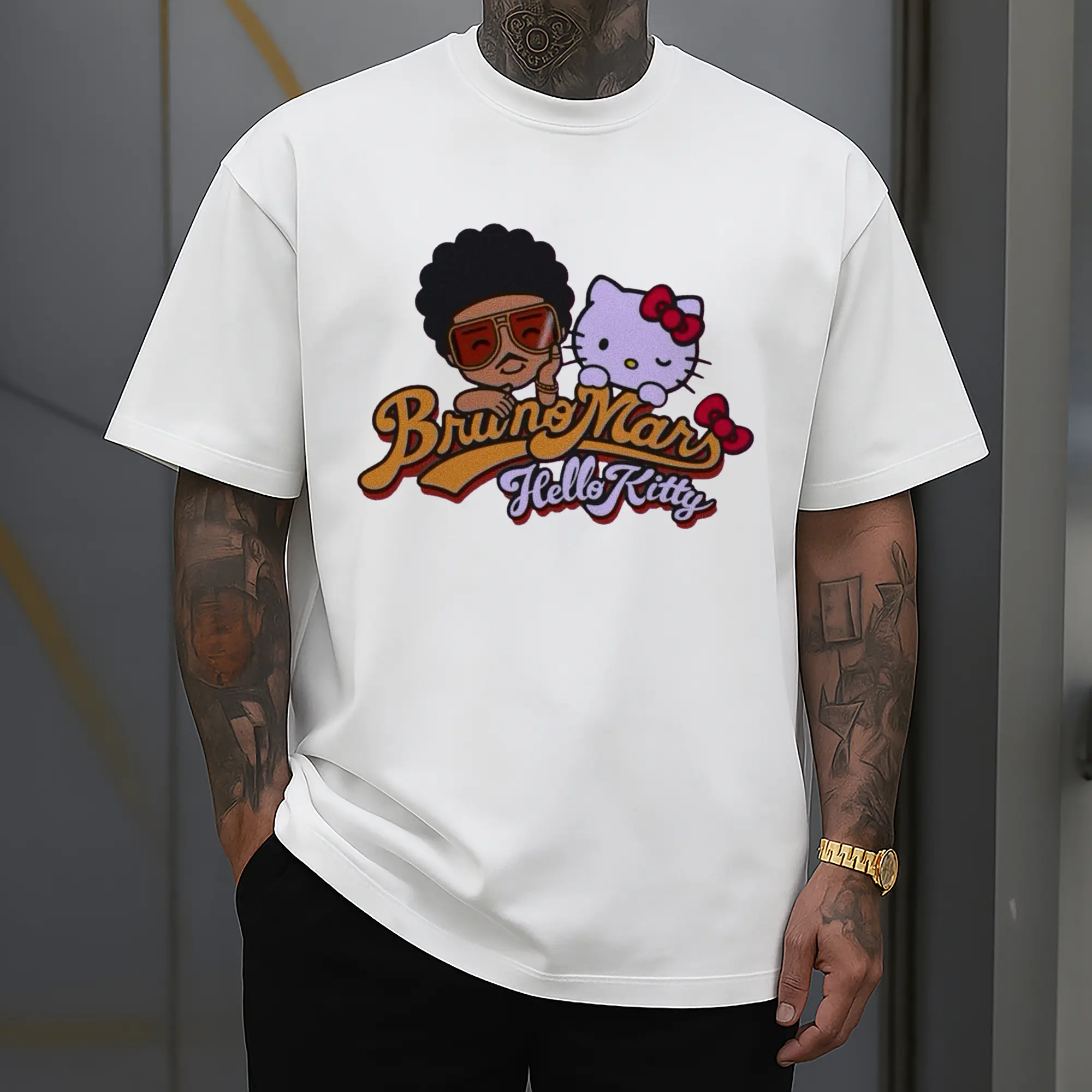 Bruno Mars x Hello Kitty Crossover DIY Shirt
