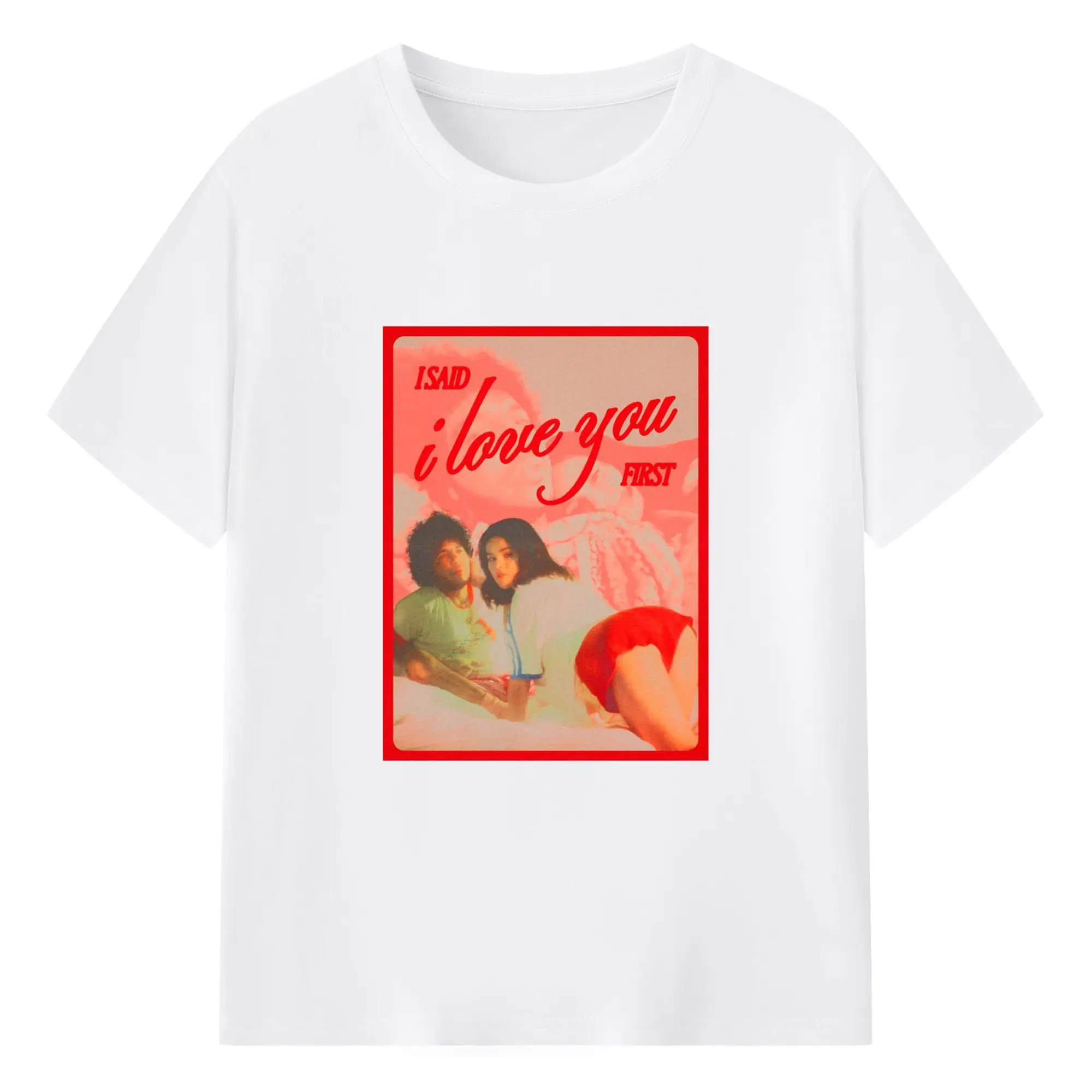 Selena Gomez “I Said I Love You First” Romantic DIY Shirt - 180g Cotton T-Shirt With Front Heat Transfer Print – Soft, Lightweight, Fitted Design – Comfortable Casual Wear For Sports & Everyday Use