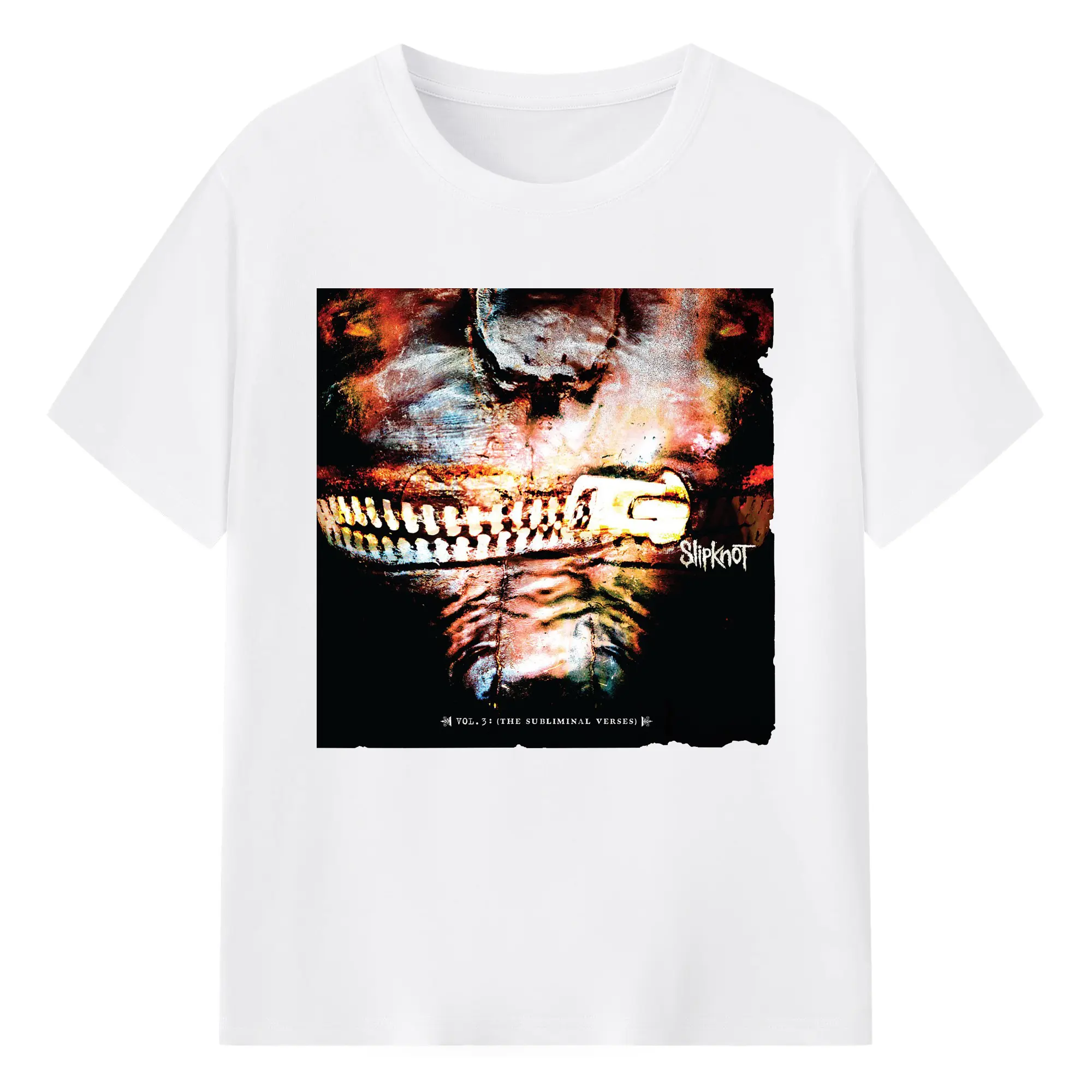 Slipknot Vol.3 The Subliminal Verses Album Shirt - 180g Cotton T-Shirt With Front Heat Transfer Print – Soft, Lightweight, Fitted Design – Comfortable Casual Wear For Sports & Everyday Use