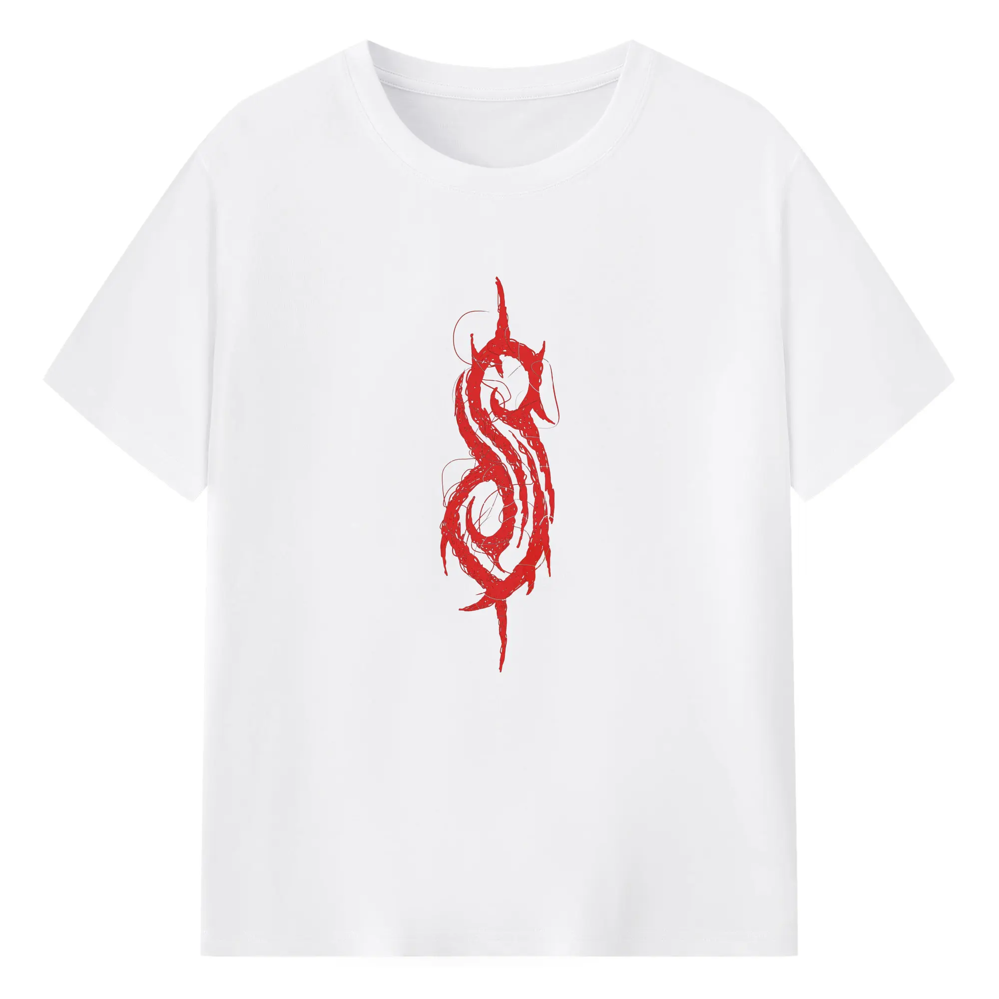 Slipknot Red Logo DIY Shirt - 180g Cotton T-Shirt With Front Heat Transfer Print – Soft, Lightweight, Fitted Design – Comfortable Casual Wear For Sports & Everyday Use