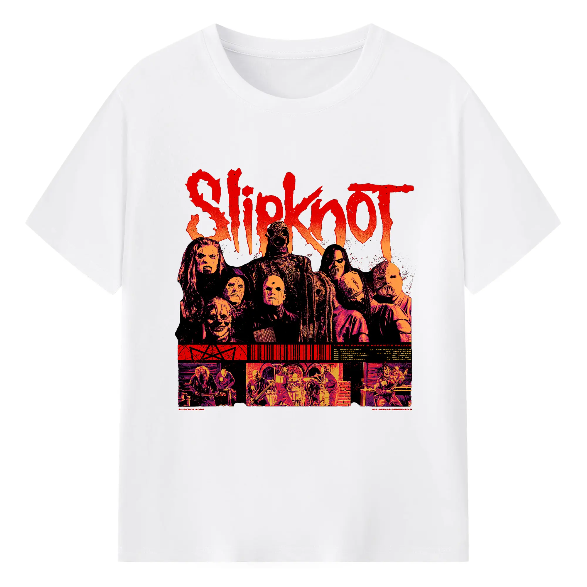 Slipknot Nu-Metal Band Mask DIY Shirt - 180g Cotton T-Shirt With Front Heat Transfer Print – Soft, Lightweight, Fitted Design – Comfortable Casual Wear For Sports & Everyday Use