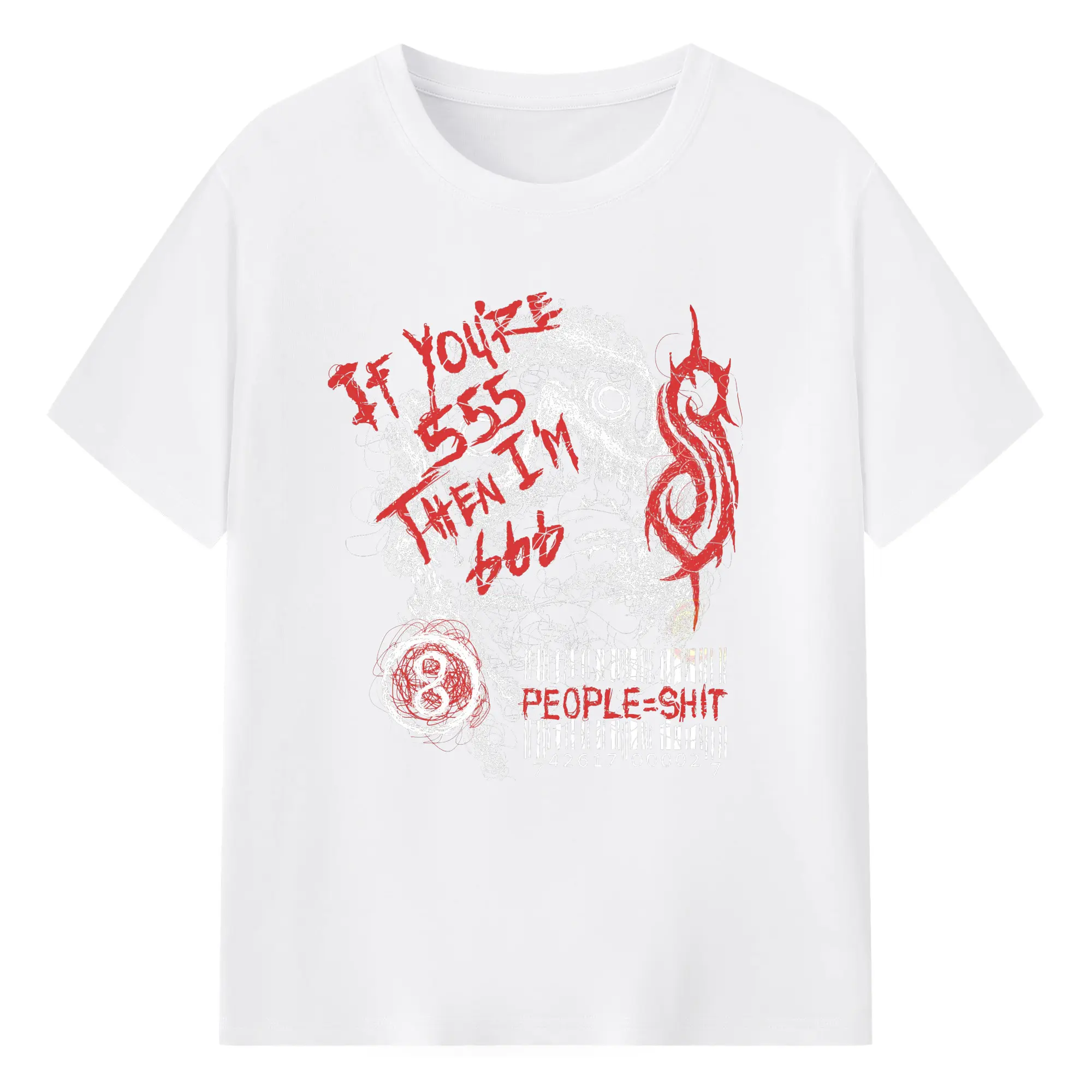 Slipknot Nu-Metal Rebel Quote DIY Shirt - 180g Cotton T-Shirt With Front Heat Transfer Print – Soft, Lightweight, Fitted Design – Comfortable Casual Wear For Sports & Everyday Use