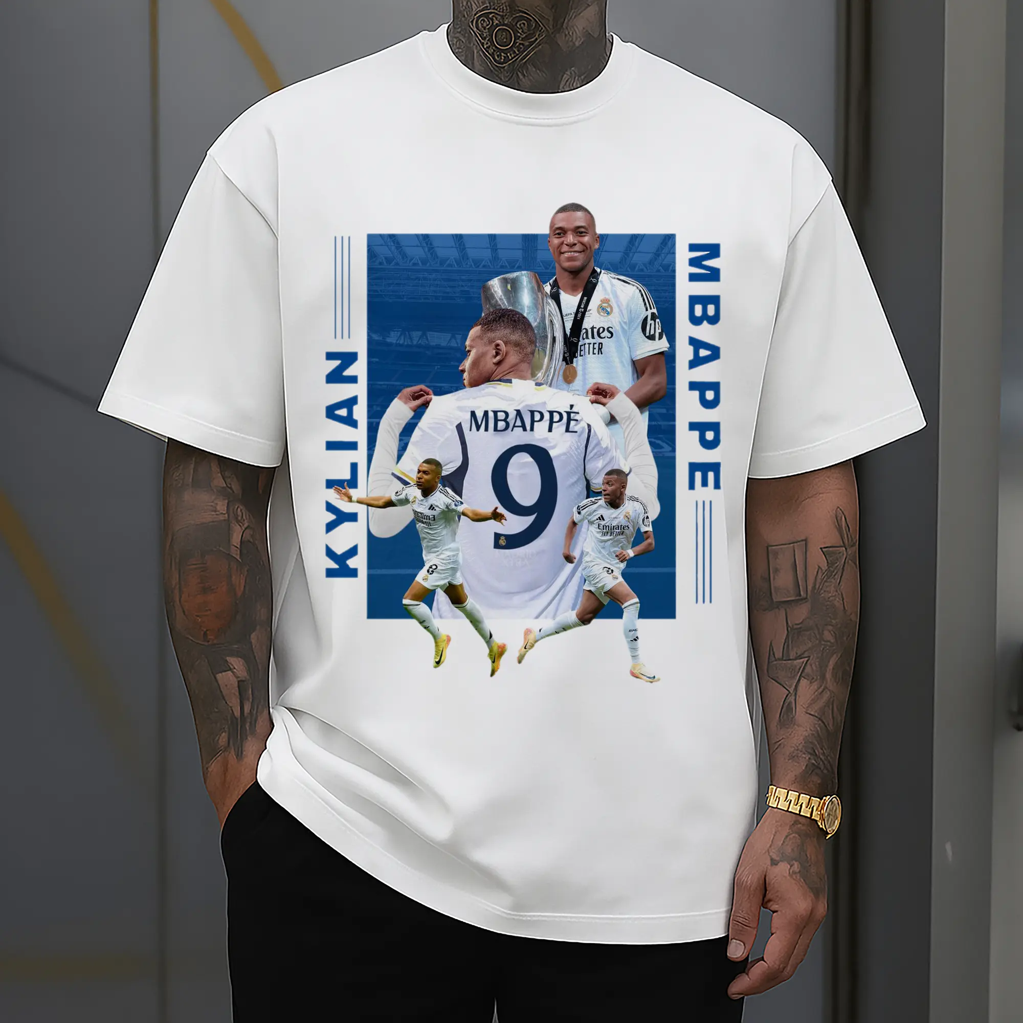 Kylian Mbappé Real Madrid Champions DIY Shirt