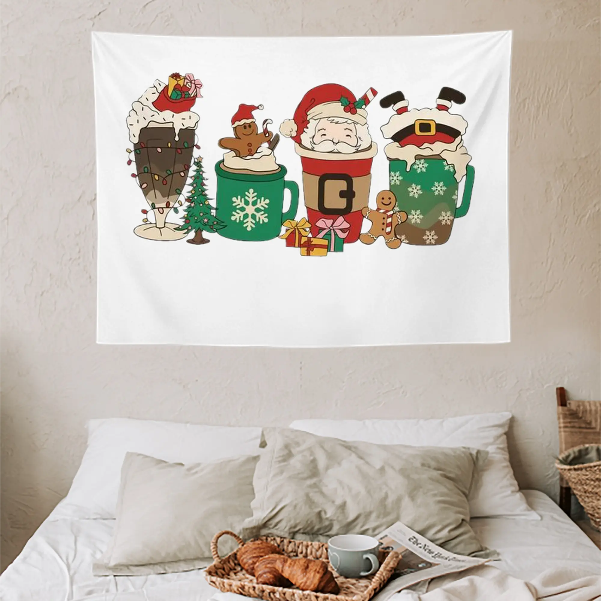 Wall Tapestry For Bedroom Aesthetic – Boho Style Polyester Fabric Wall Hanging With Hooks – 60 X 90 Inch Large Size, Lightweight, Durable, Easy To Hang