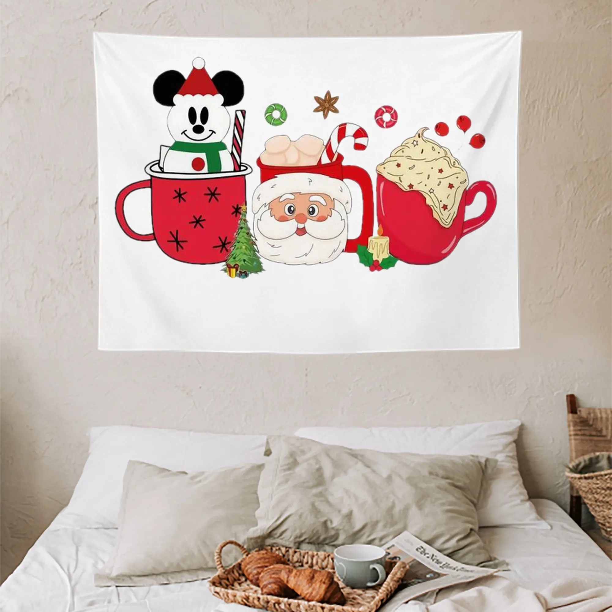 Wall Tapestry For Bedroom Aesthetic – Boho Style Polyester Fabric Wall Hanging With Hooks – 60 X 90 Inch Large Size, Lightweight, Durable, Easy To Hang