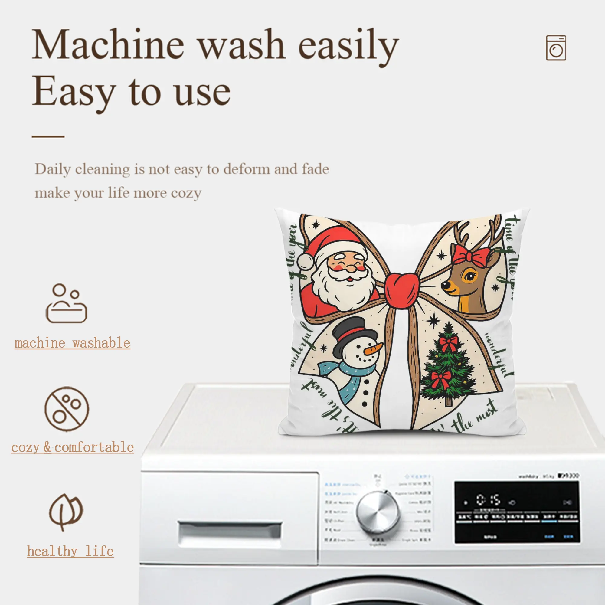 Soft Polyester Pillow Cover With Insert – Double-Sided Design, Invisible Zipper, Durable & Breathable – Easy Care Cushion Set