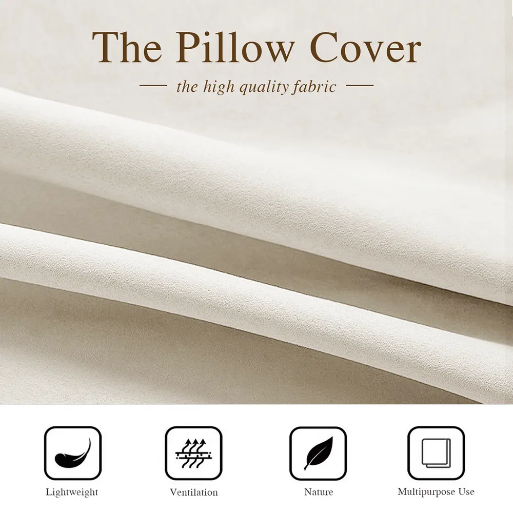 Soft Polyester Pillow Cover With Insert – Double-Sided Design, Invisible Zipper, Durable & Breathable – Easy Care Cushion Set