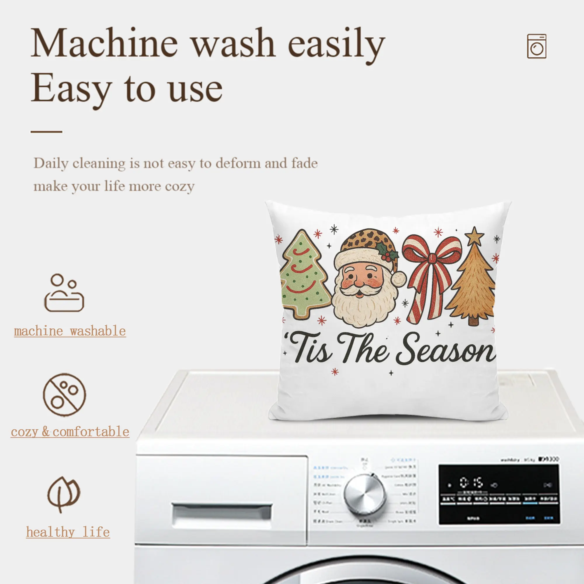 Soft Polyester Pillow Cover With Insert – Double-Sided Design, Invisible Zipper, Durable & Breathable – Easy Care Cushion Set