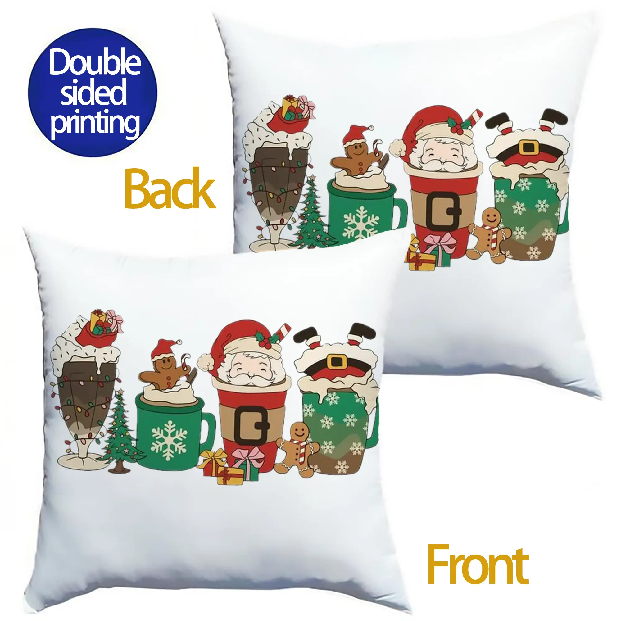 Soft Polyester Pillow Cover With Insert – Double-Sided Design, Invisible Zipper, Durable & Breathable – Easy Care Cushion Set