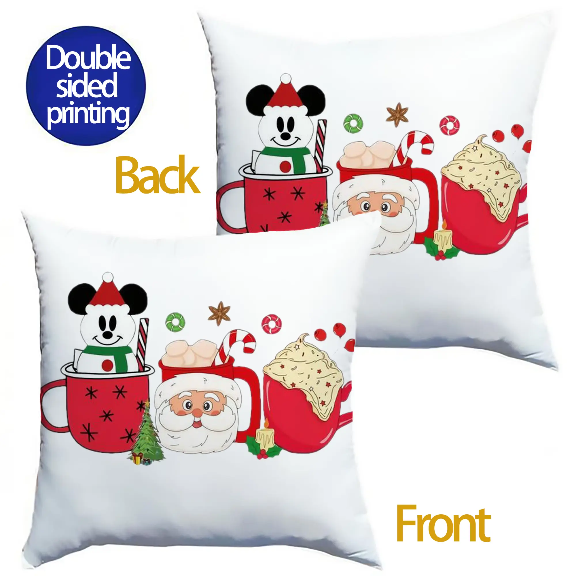 Soft Polyester Pillow Cover With Insert – Double-Sided Design, Invisible Zipper, Durable & Breathable – Easy Care Cushion Set