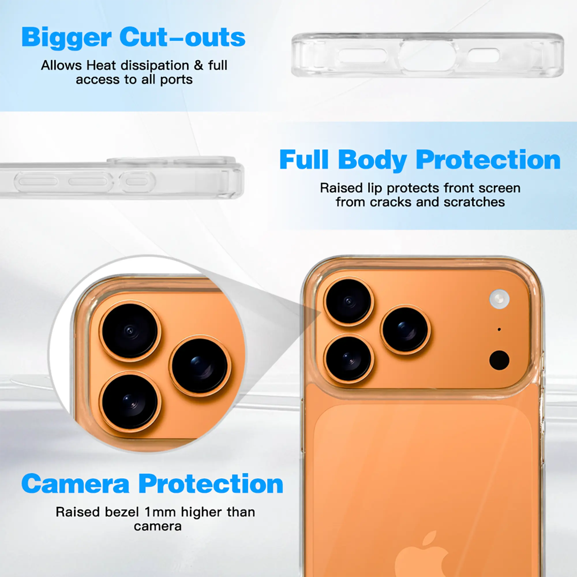 iPhone 17 Series Transparent TPU Case – Slim Shockproof Protective Cover with Precise Fit Protective – Phone Case for iPhone 17/17 Air/17 Pro/17 Pro Max
