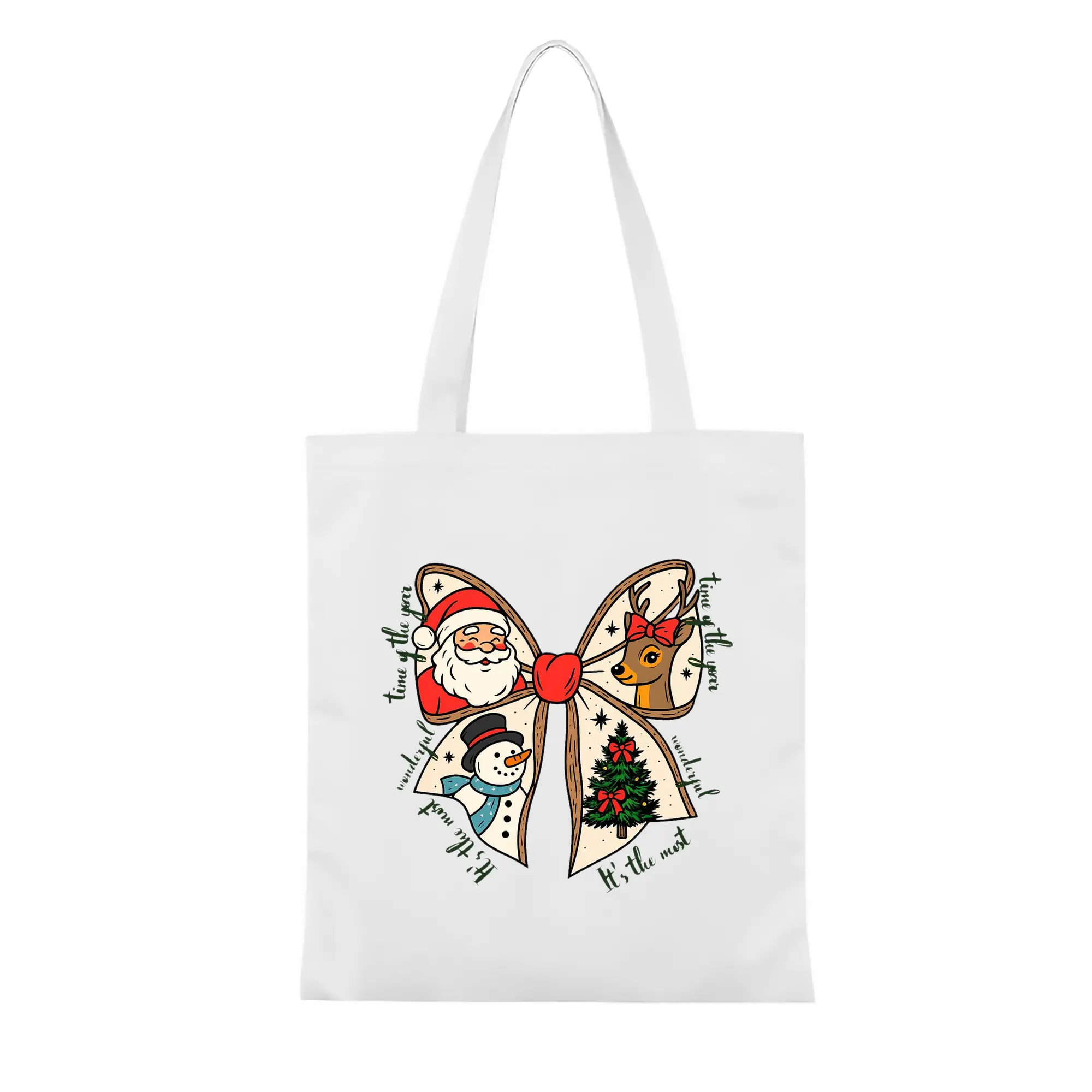 Heavy-Duty 12oz Canvas Tote Bag — Large Capacity Reusable Shopping & Travel Bag with Heat-Transfer Print, Wide Reinforced Handles (80% Polyester, 20% Cotton)