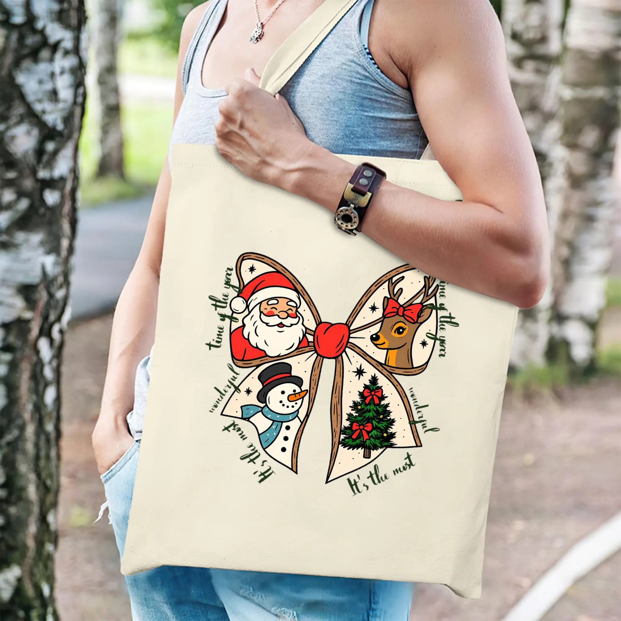 Heavy-Duty 12oz Canvas Tote Bag — Large Capacity Reusable Shopping & Travel Bag with Heat-Transfer Print, Wide Reinforced Handles (80% Polyester, 20% Cotton)