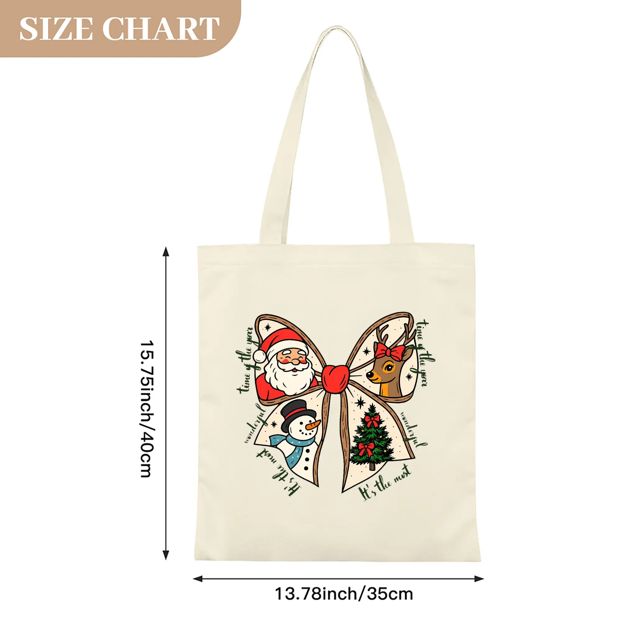 Heavy-Duty 12oz Canvas Tote Bag — Large Capacity Reusable Shopping & Travel Bag with Heat-Transfer Print, Wide Reinforced Handles (80% Polyester, 20% Cotton)