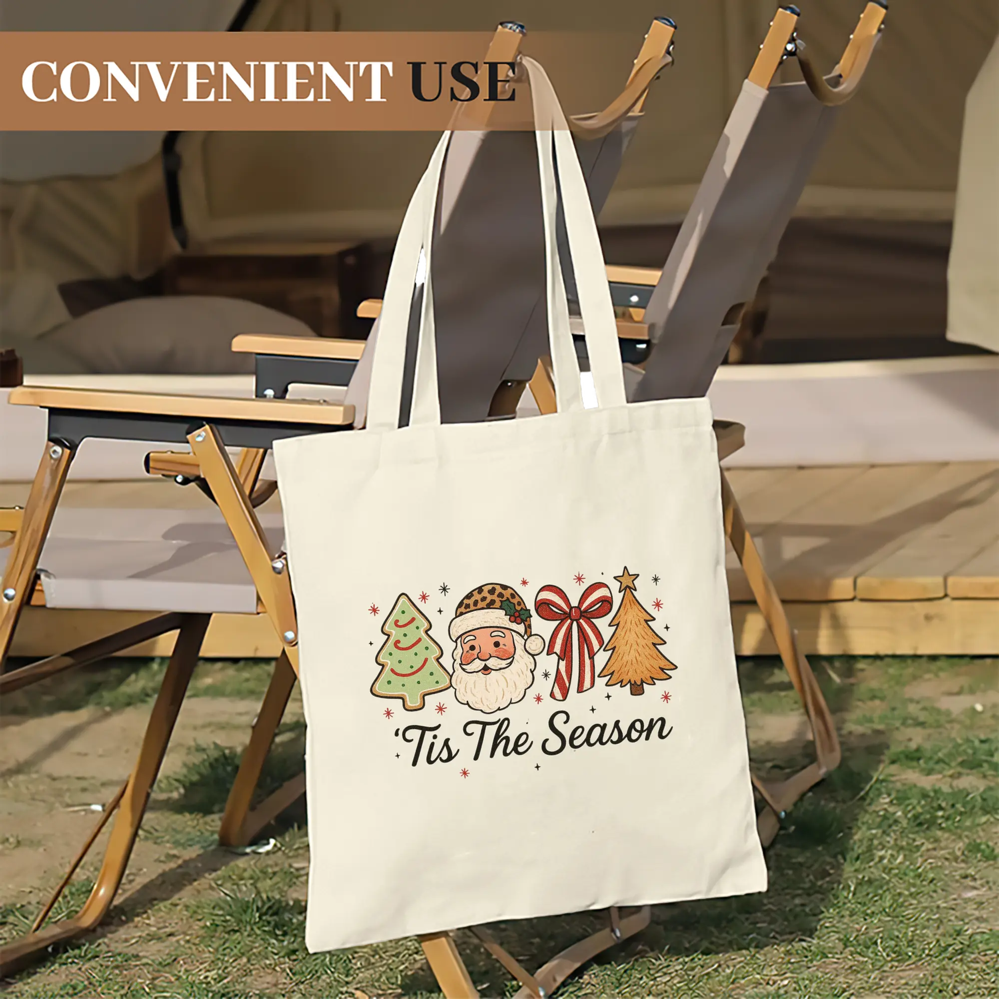 Vintage Santa Leopard Print Tis The Season