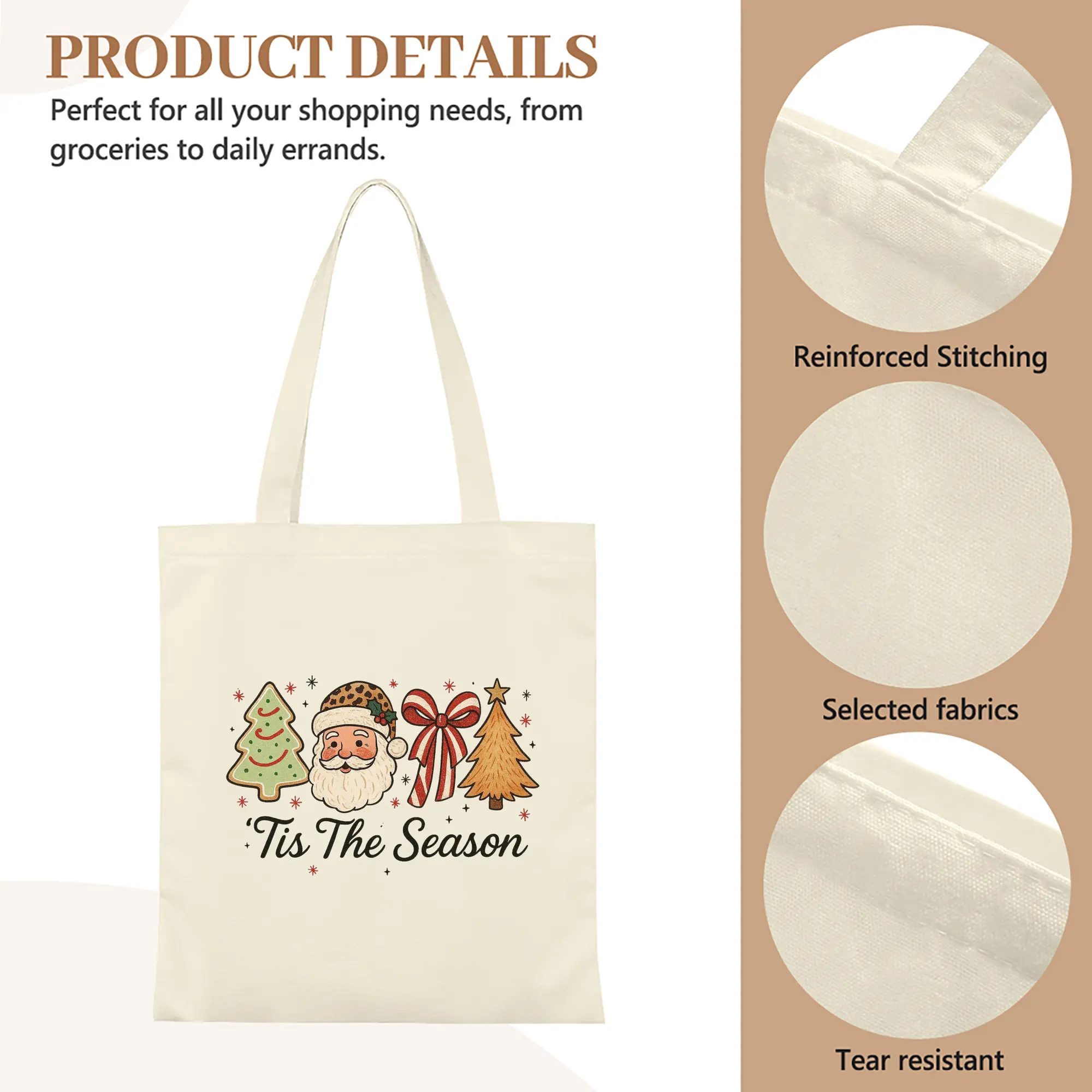 Vintage Santa Leopard Print Tis The Season