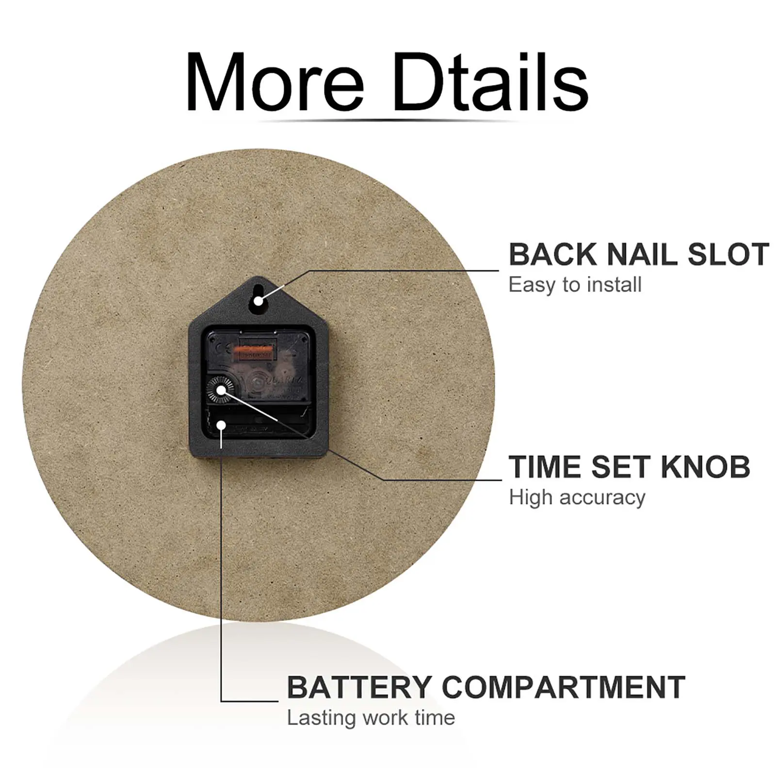 Silent Round Wall Clock – Modern & Stylish DIY Design, Durable Wood Construction, Easy To Install – Perfect For Office, Bedroom, Living Room, And More