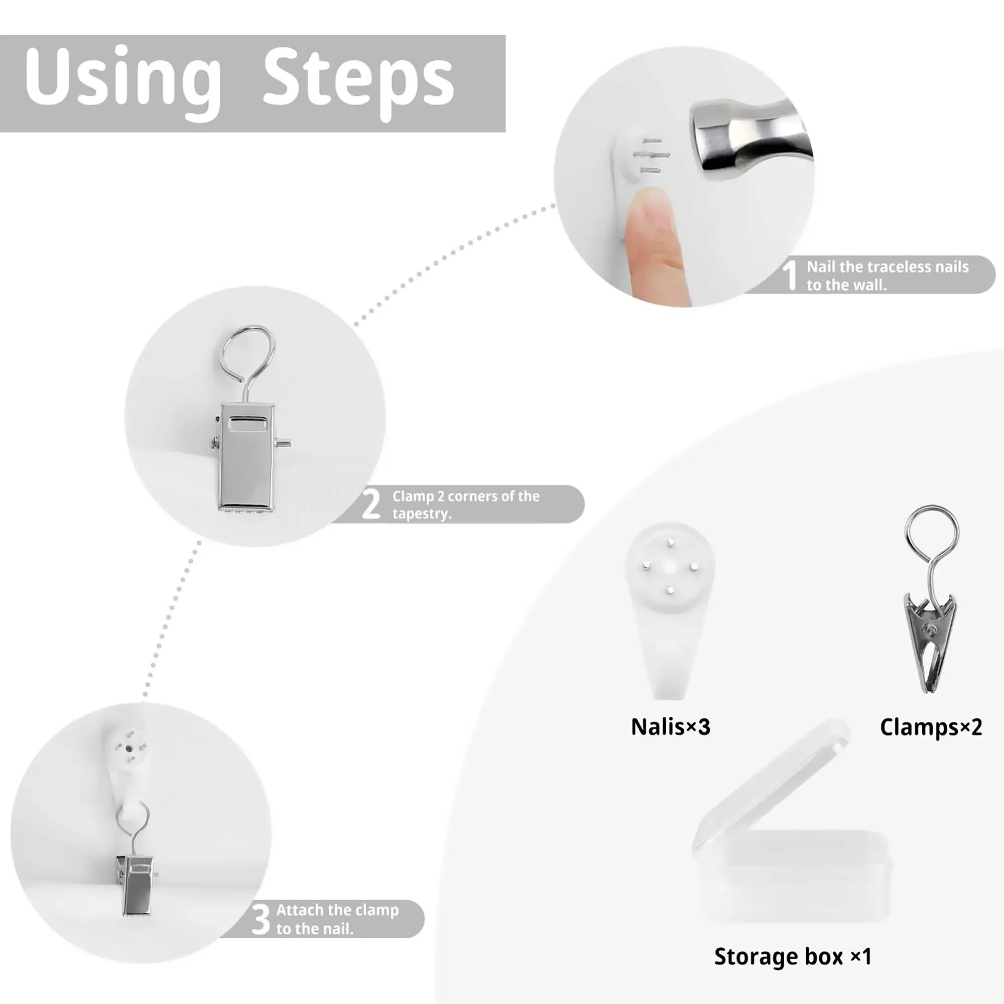 Wall Tapestry For Bedroom Aesthetic – Boho Style Polyester Fabric Wall Hanging With Hooks – 60 X 90 Inch Large Size, Lightweight, Durable, Easy To Hang