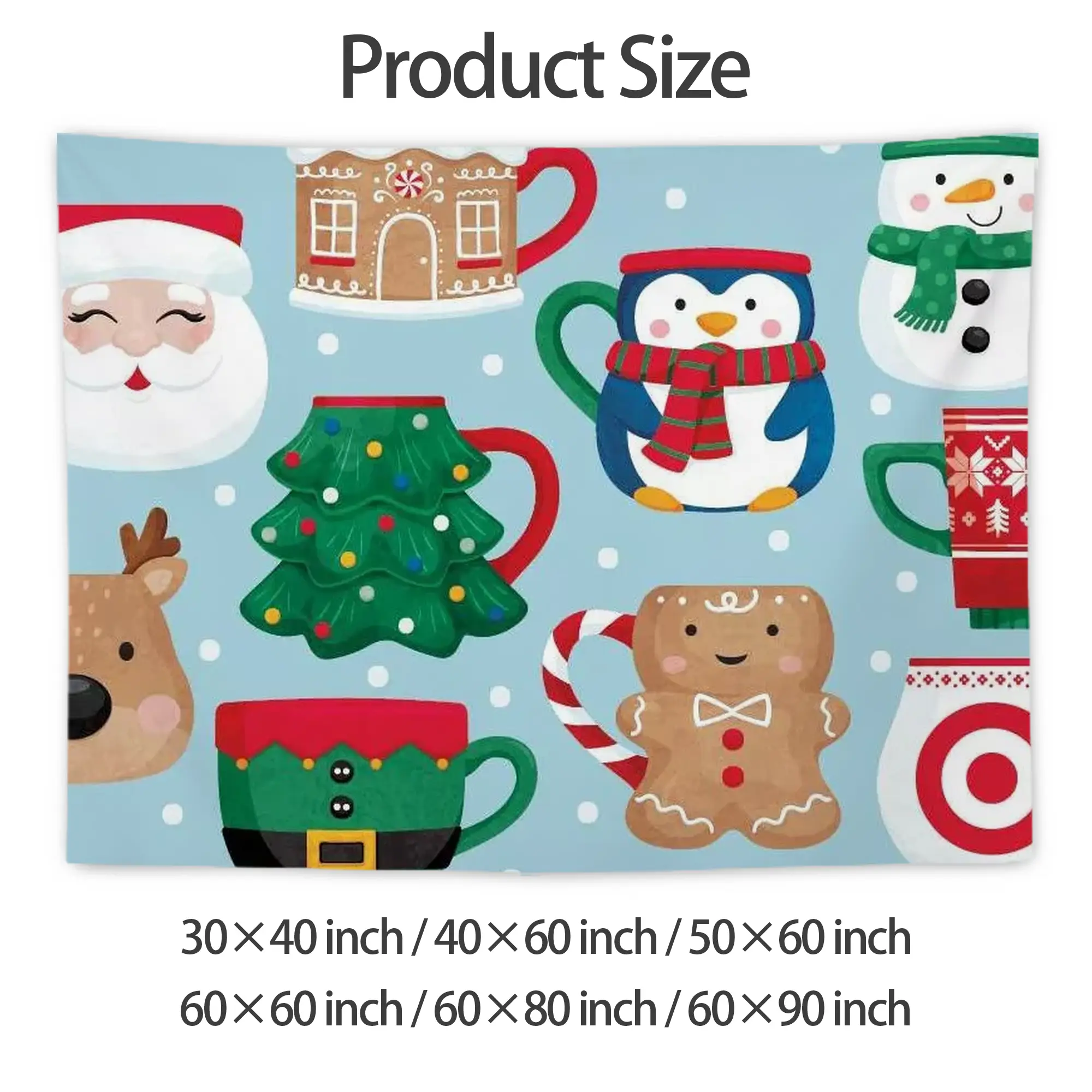 Wall Tapestry For Bedroom Aesthetic – Boho Style Polyester Fabric Wall Hanging With Hooks – 60 X 90 Inch Large Size, Lightweight, Durable, Easy To Hang