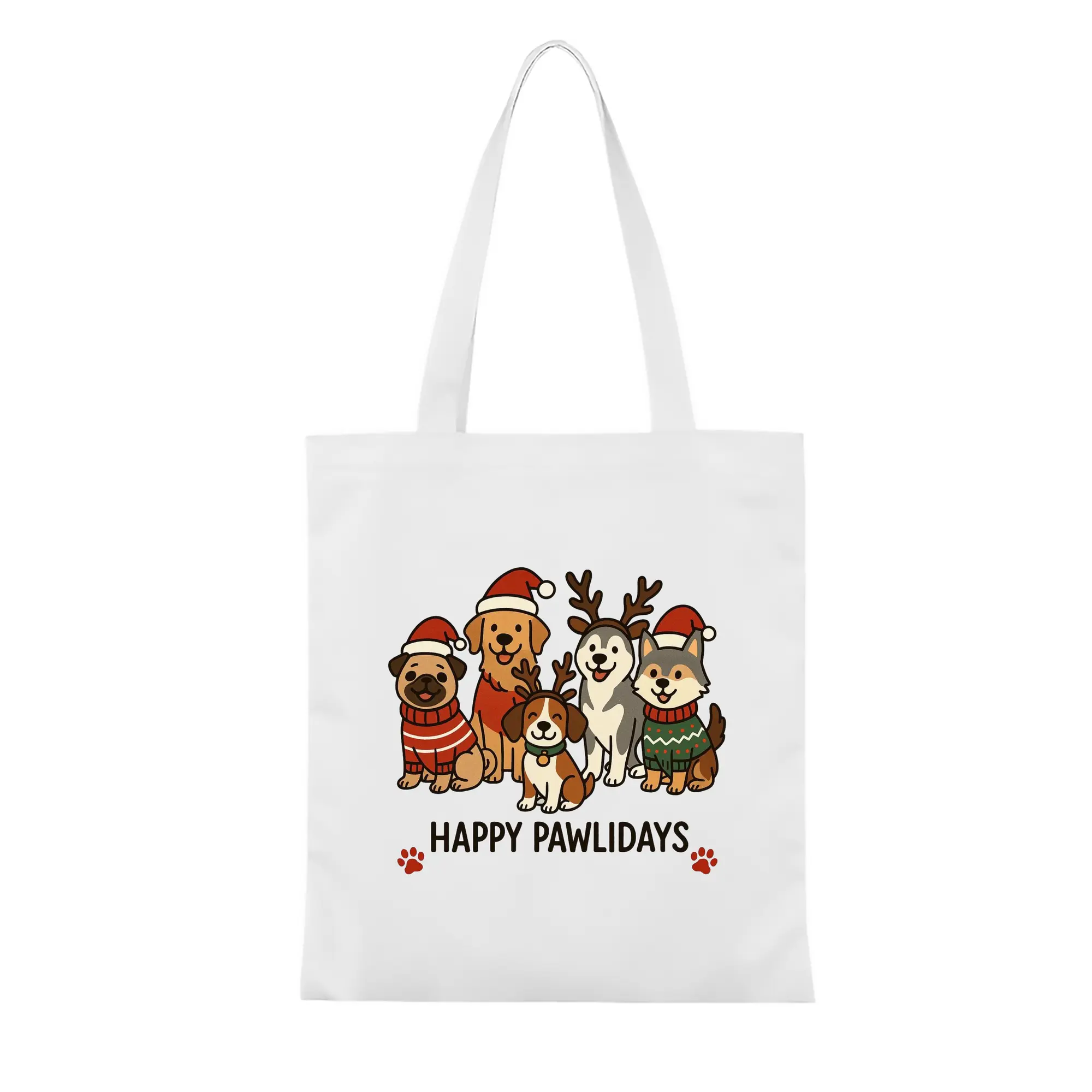 Heavy-Duty 12oz Canvas Tote Bag — Large Capacity Reusable Shopping & Travel Bag with Heat-Transfer Print, Wide Reinforced Handles (80% Polyester, 20% Cotton)