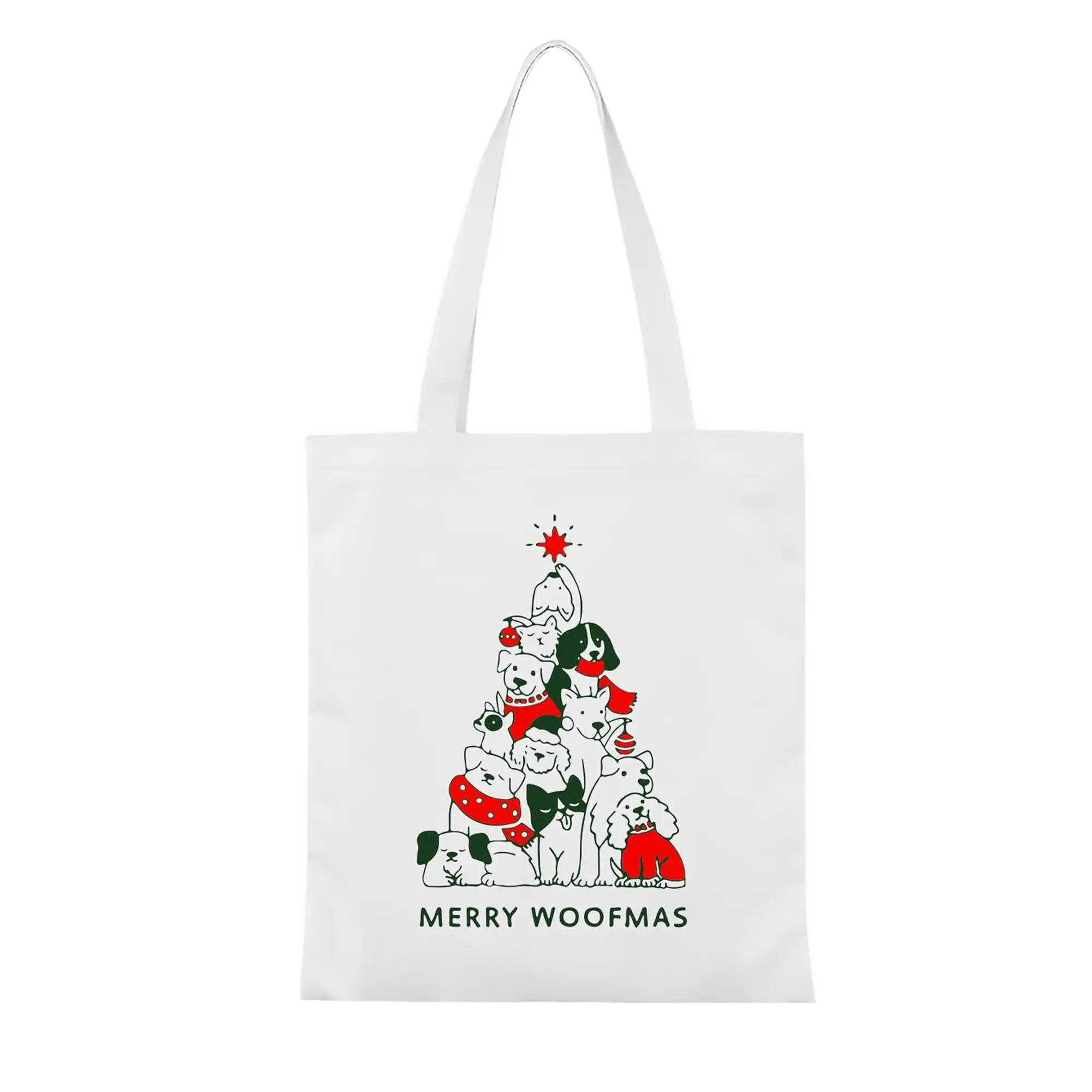 Heavy-Duty 12oz Canvas Tote Bag — Large Capacity Reusable Shopping & Travel Bag with Heat-Transfer Print, Wide Reinforced Handles (80% Polyester, 20% Cotton)