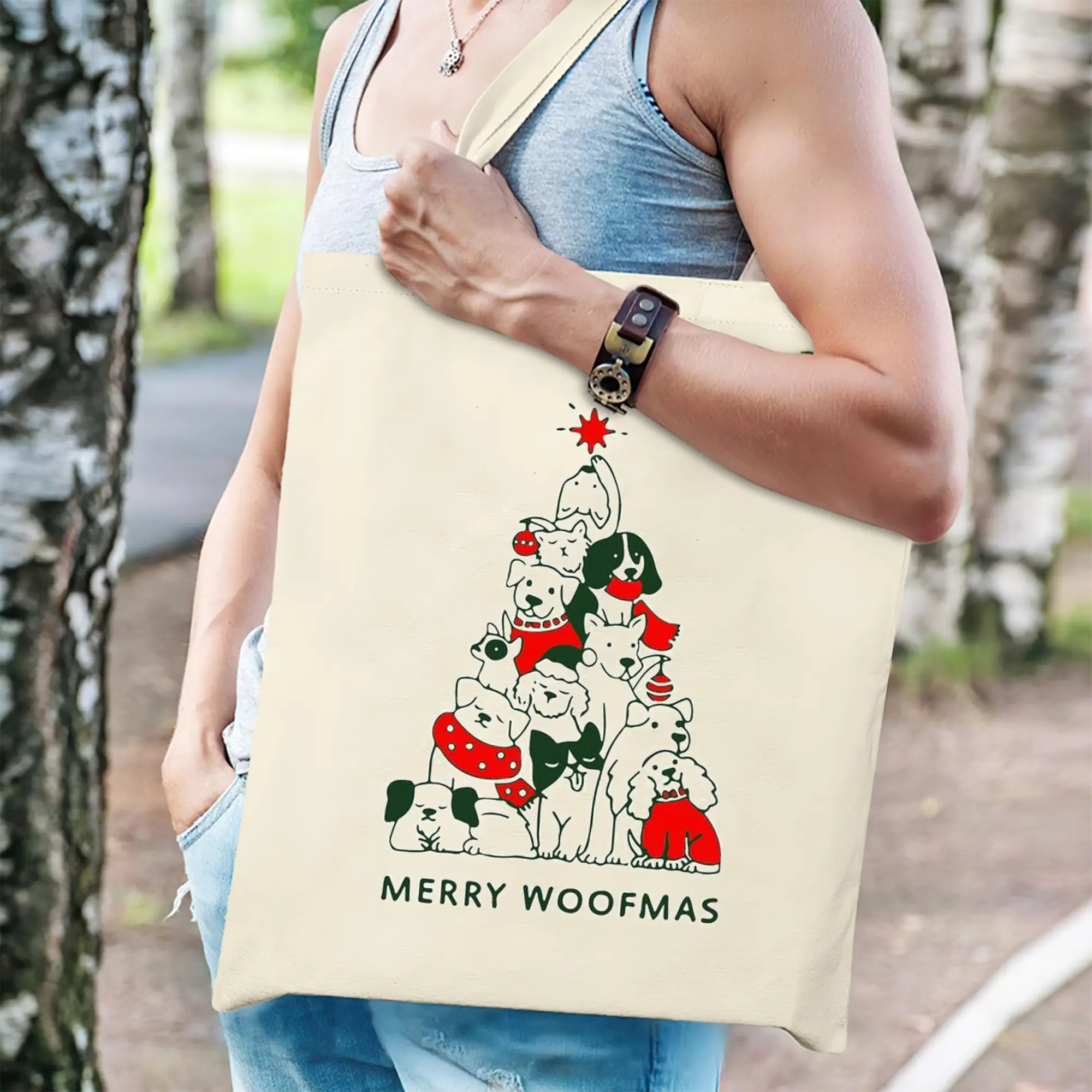 Heavy-Duty 12oz Canvas Tote Bag — Large Capacity Reusable Shopping & Travel Bag with Heat-Transfer Print, Wide Reinforced Handles (80% Polyester, 20% Cotton)